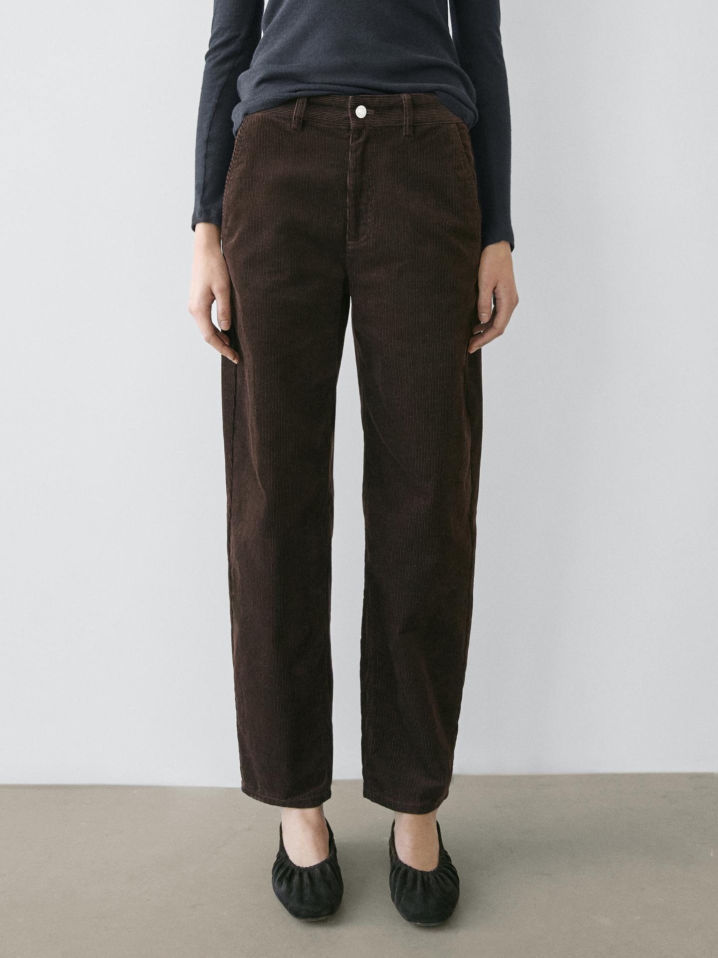 Massimo Dutti Barrel fit corduroy trousers