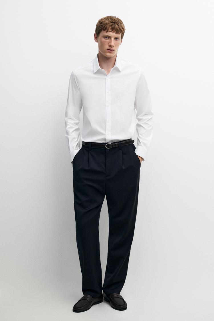 Stretch slim fit shirt — WHITE
