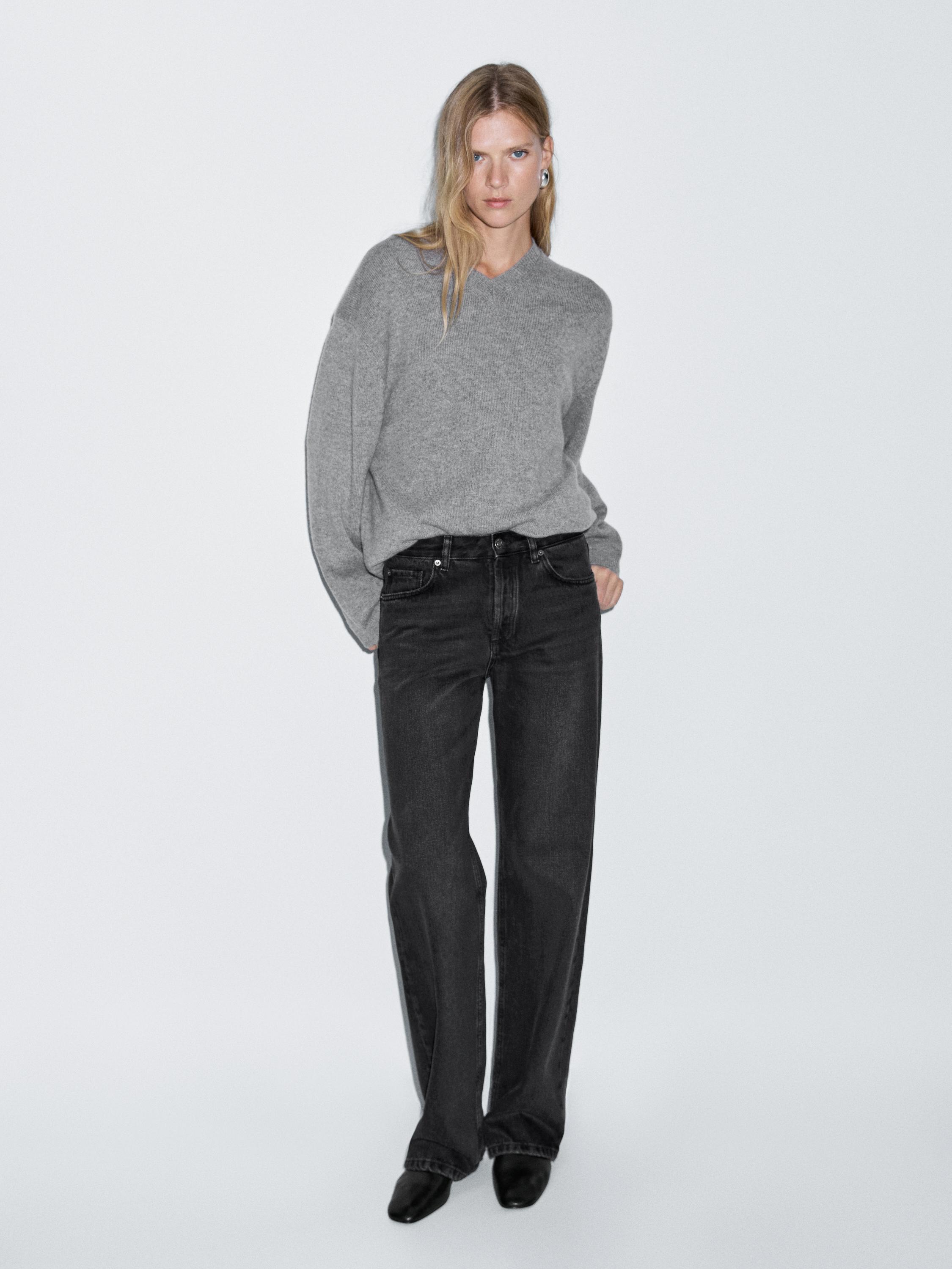 Mid-rise wide-leg jeans