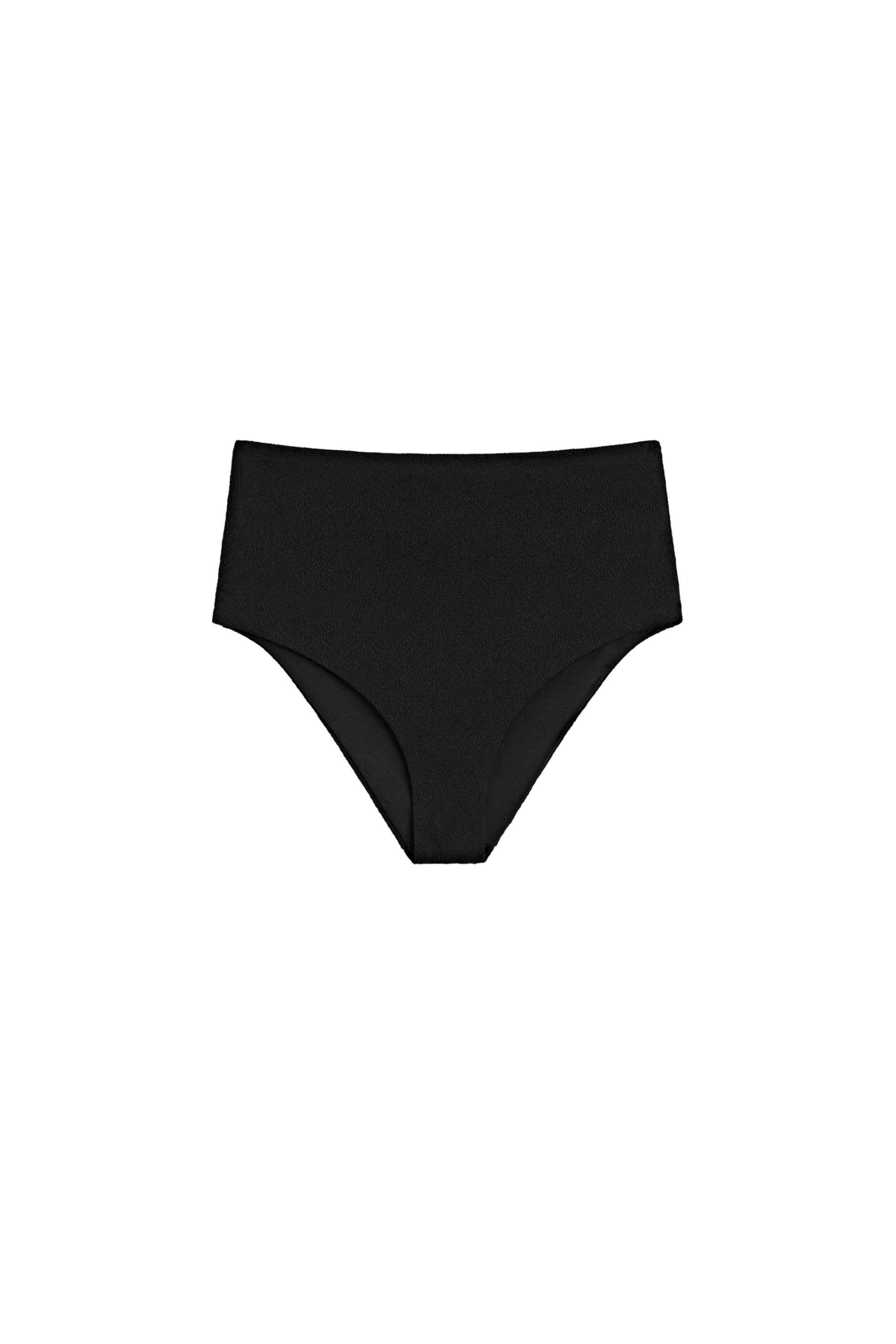 Textured high-waist bikini briefs