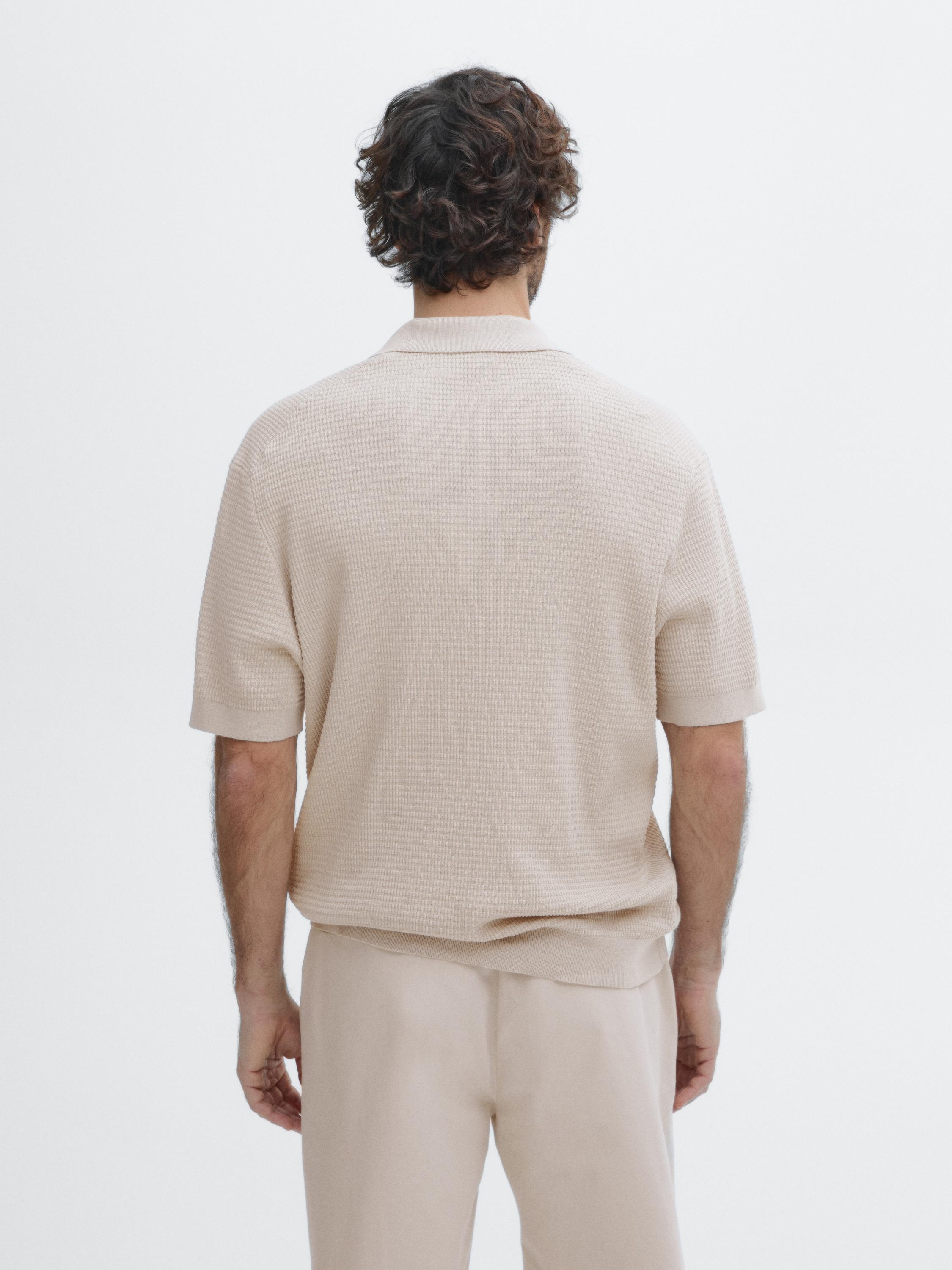 Short sleeve V-neck polo sweater