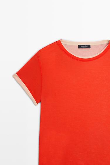 Double-layer short sleeve T-shirt — RED 4