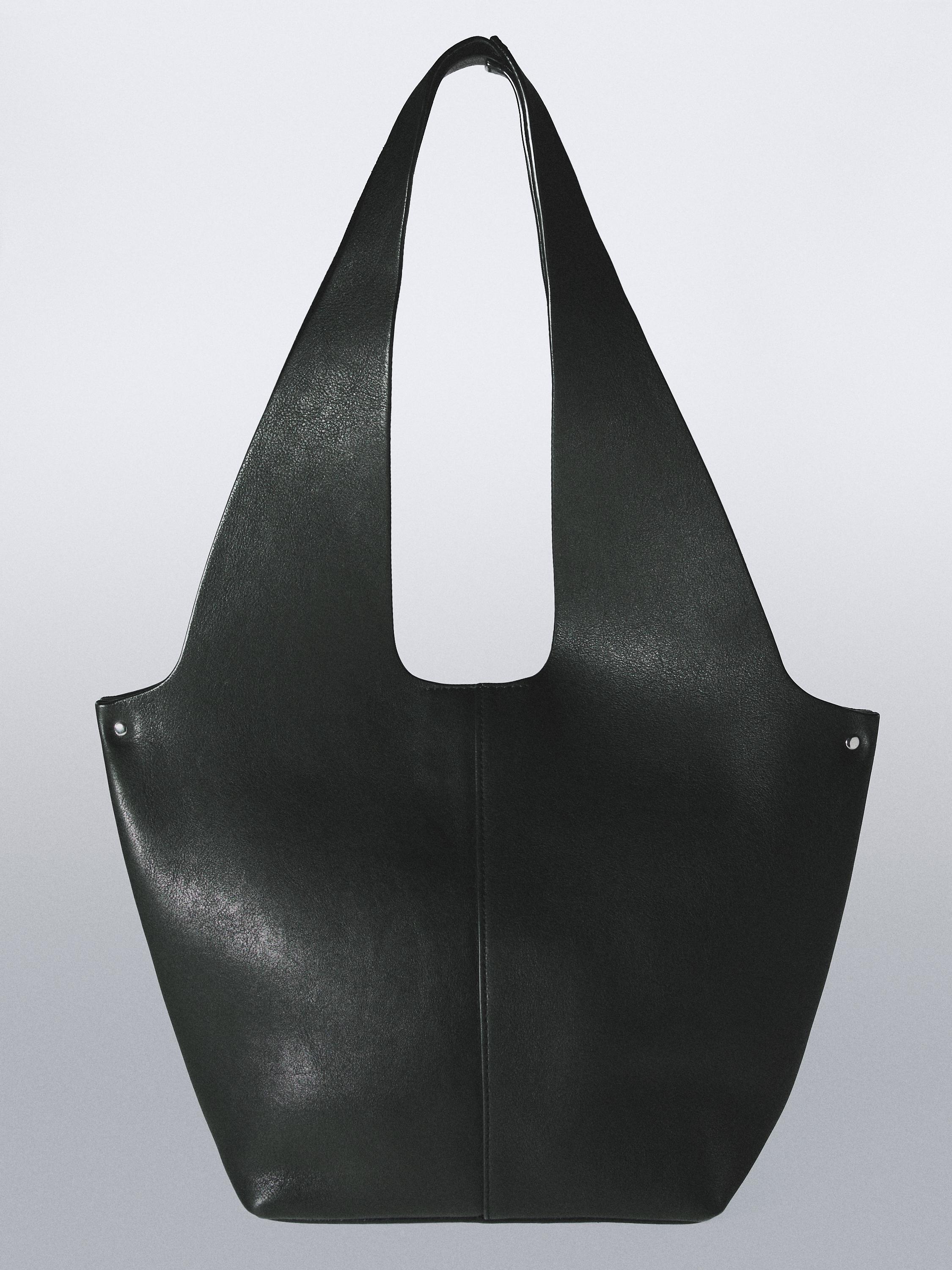 Nappa leather tote bag — BLACK
