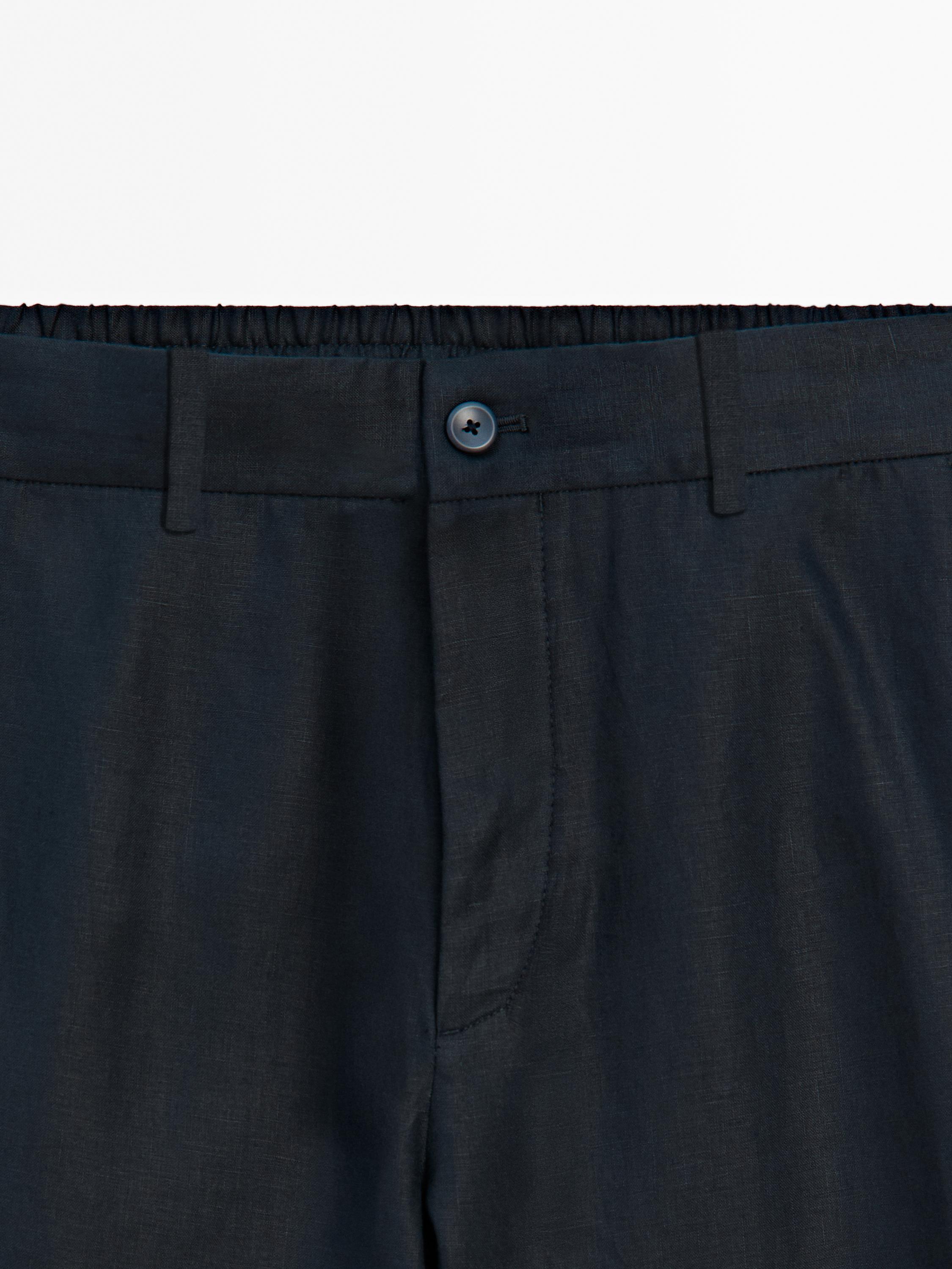 100% linen jogger trousers