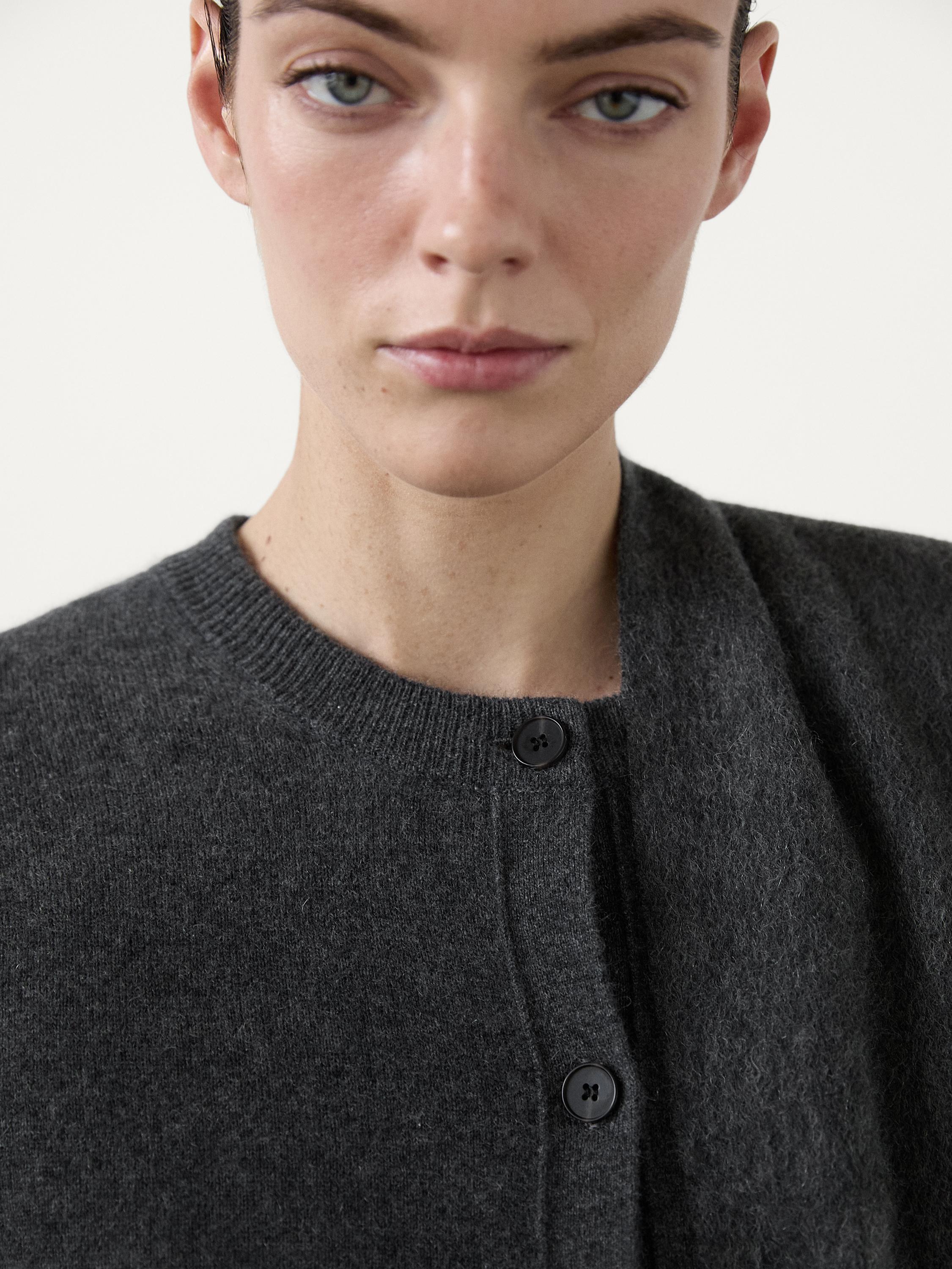 100% cashmere crew neck cardigan