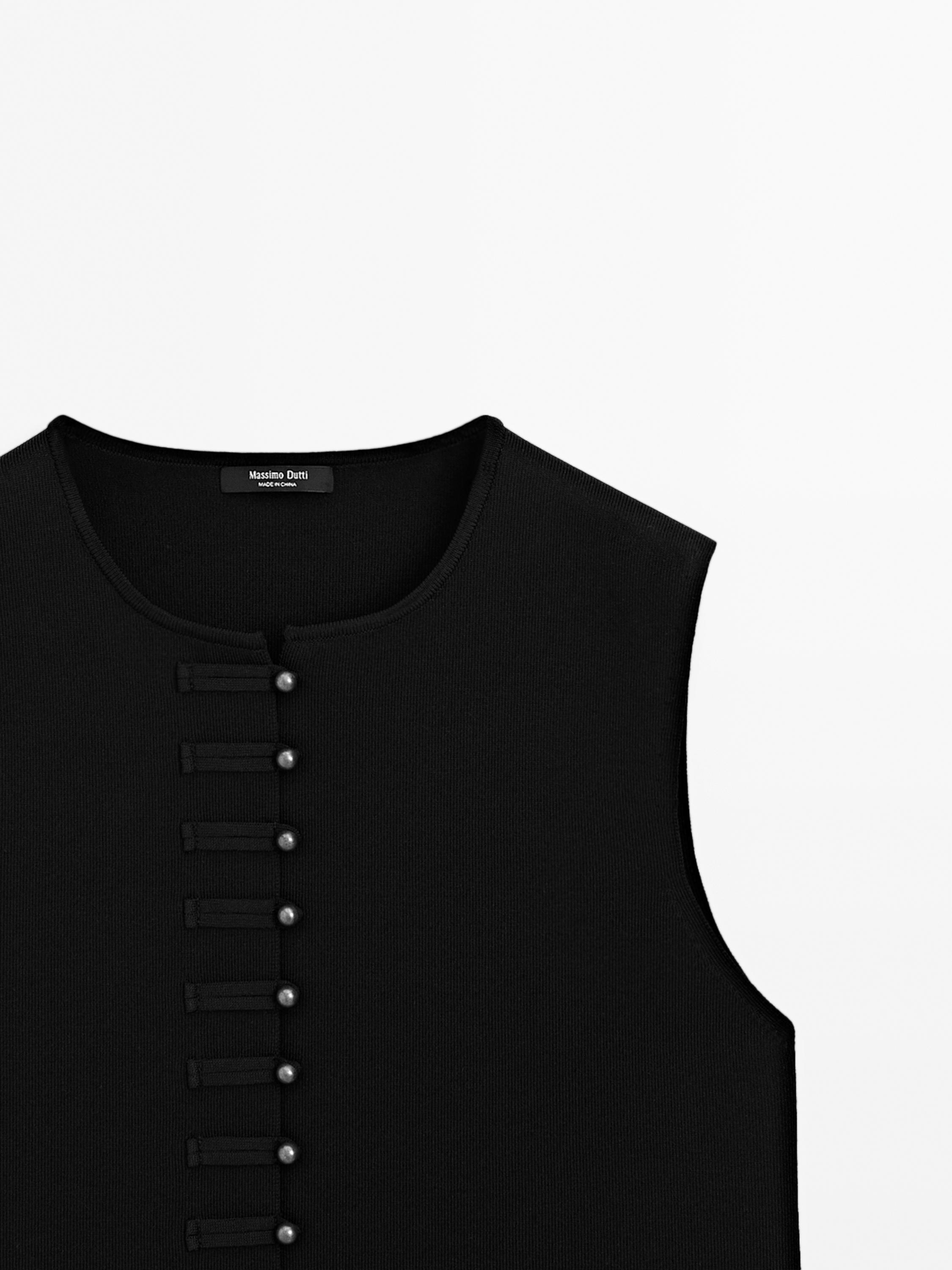 Knit waistcoat with button details
