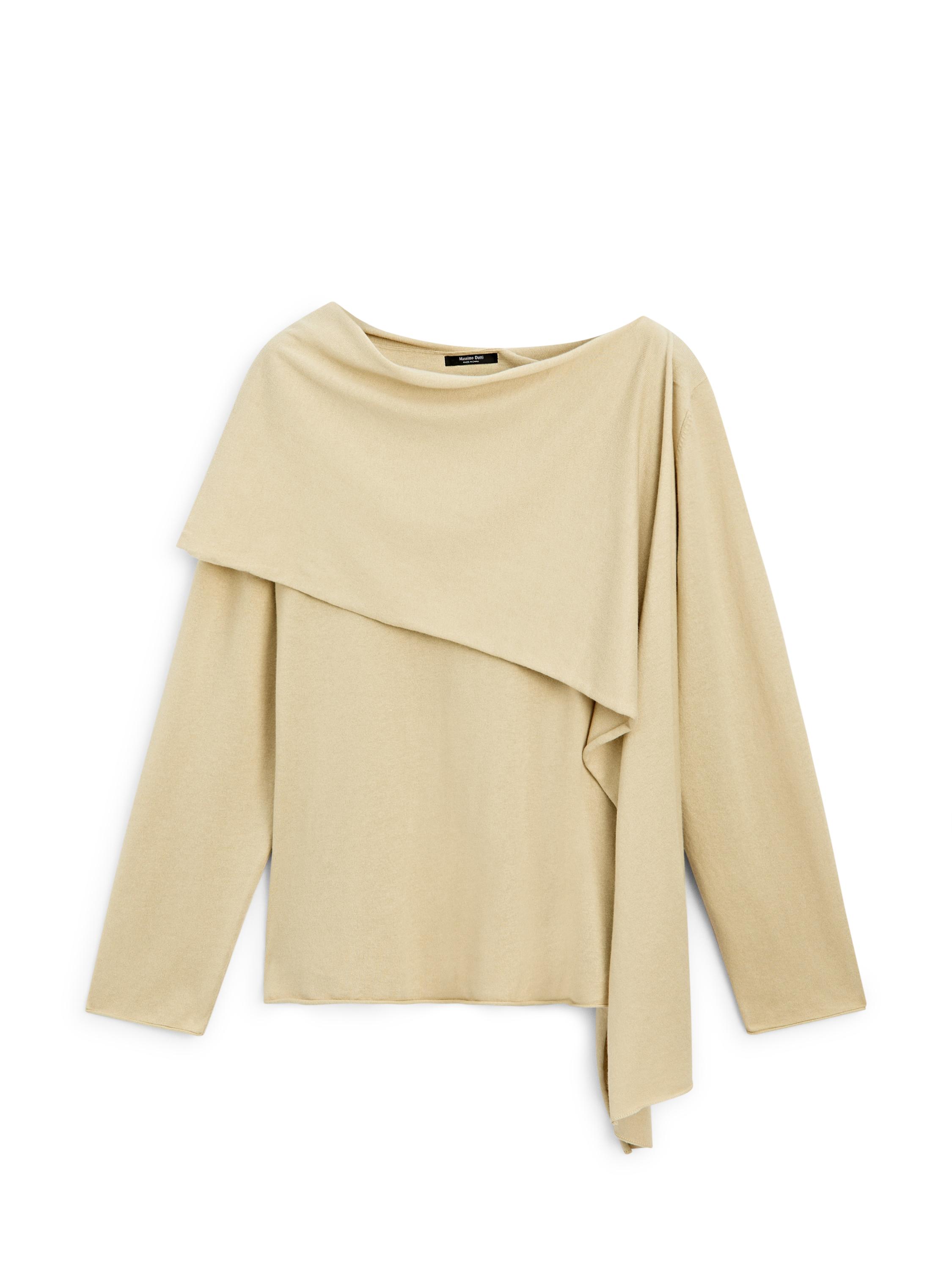 Knit sweater with scarf detail — GREENISH