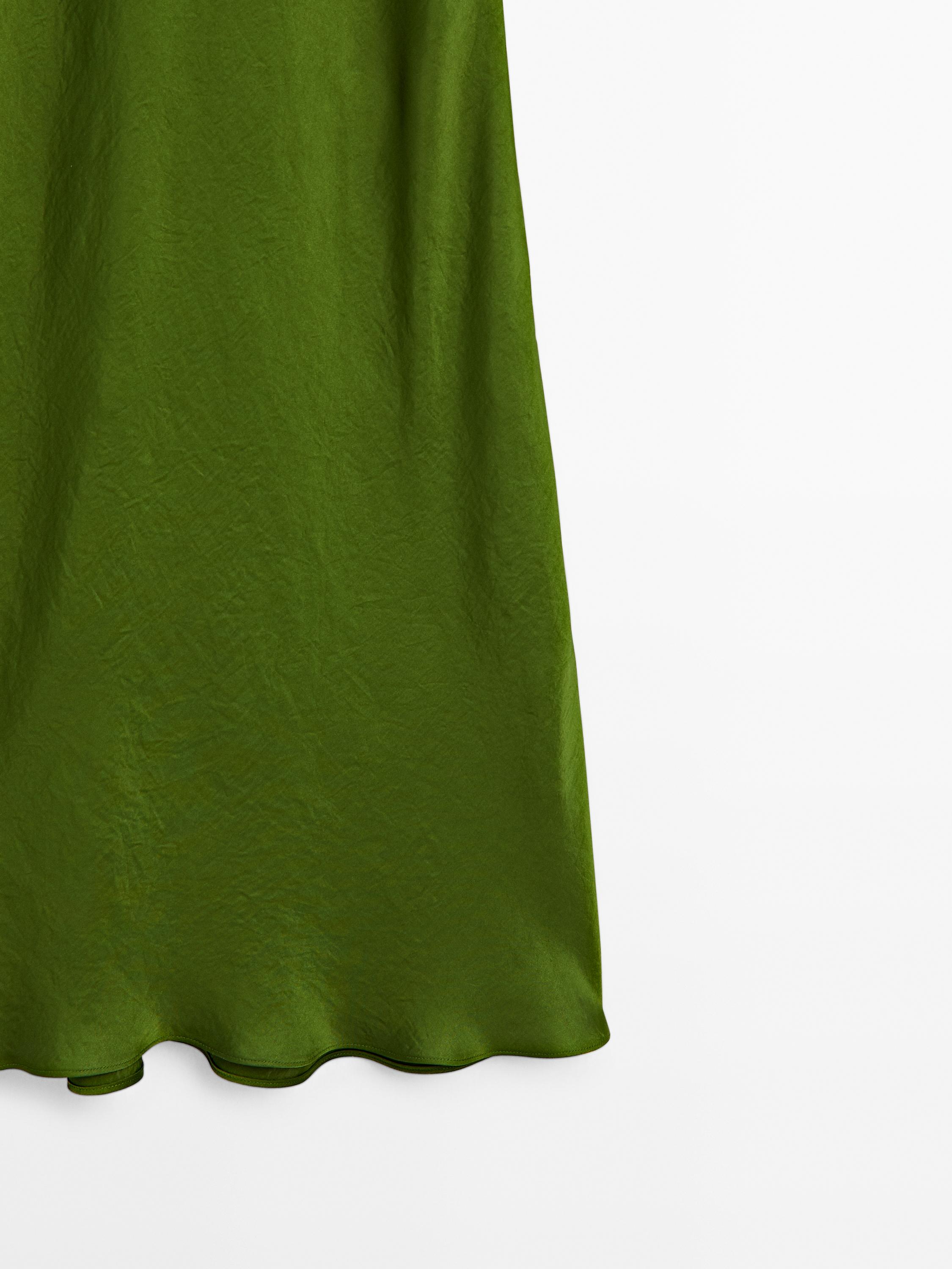 Vestido midi lencero satinado