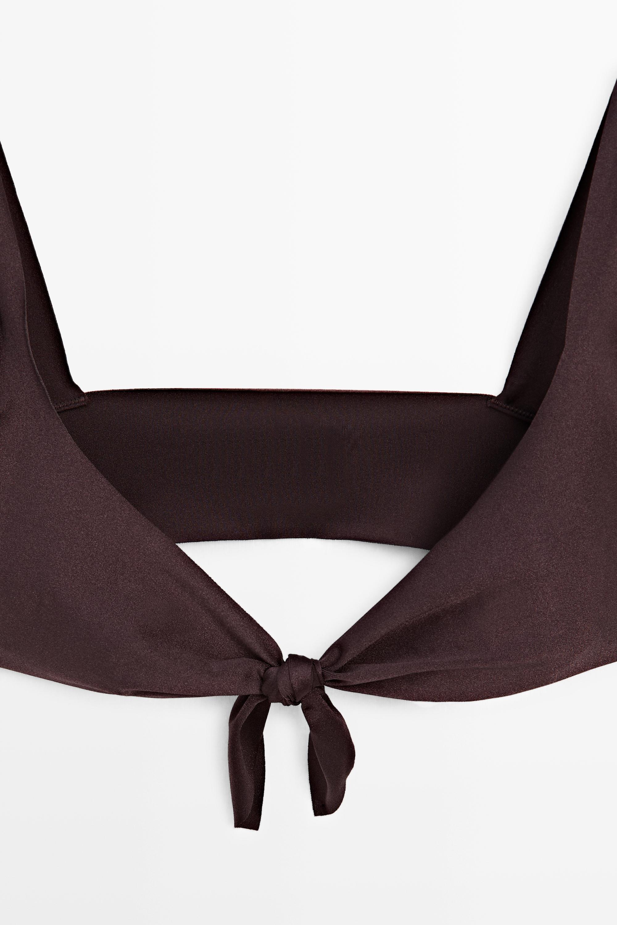 Shimmery bikini top — BROWN