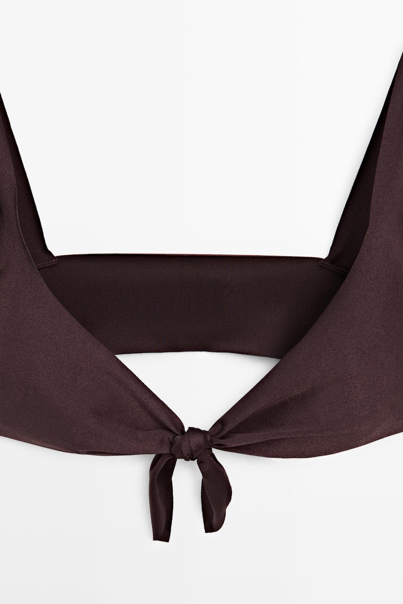 Shimmery bikini top — BROWN