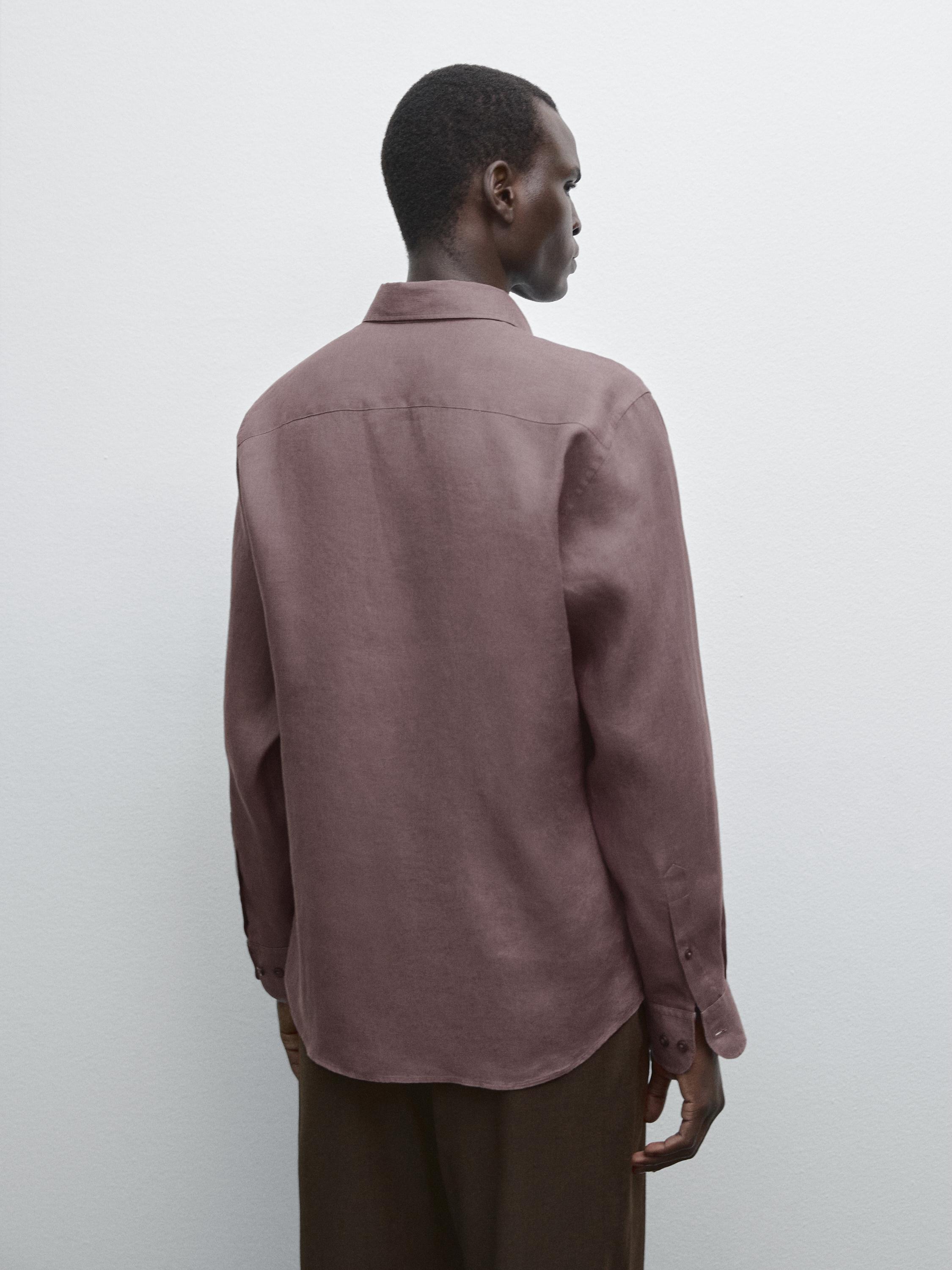 100% linen slim fit shirt