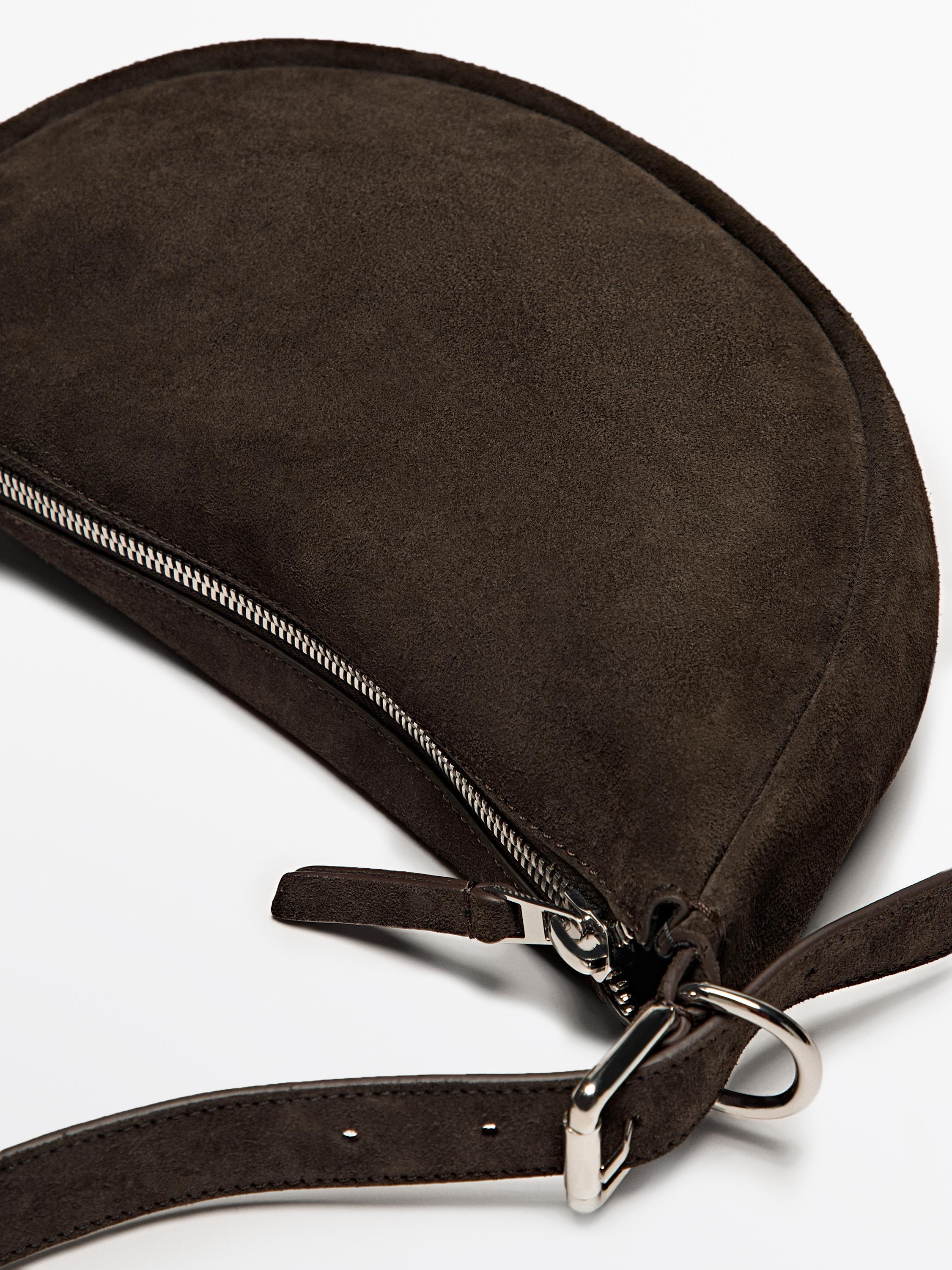 Split leather shoulder bag