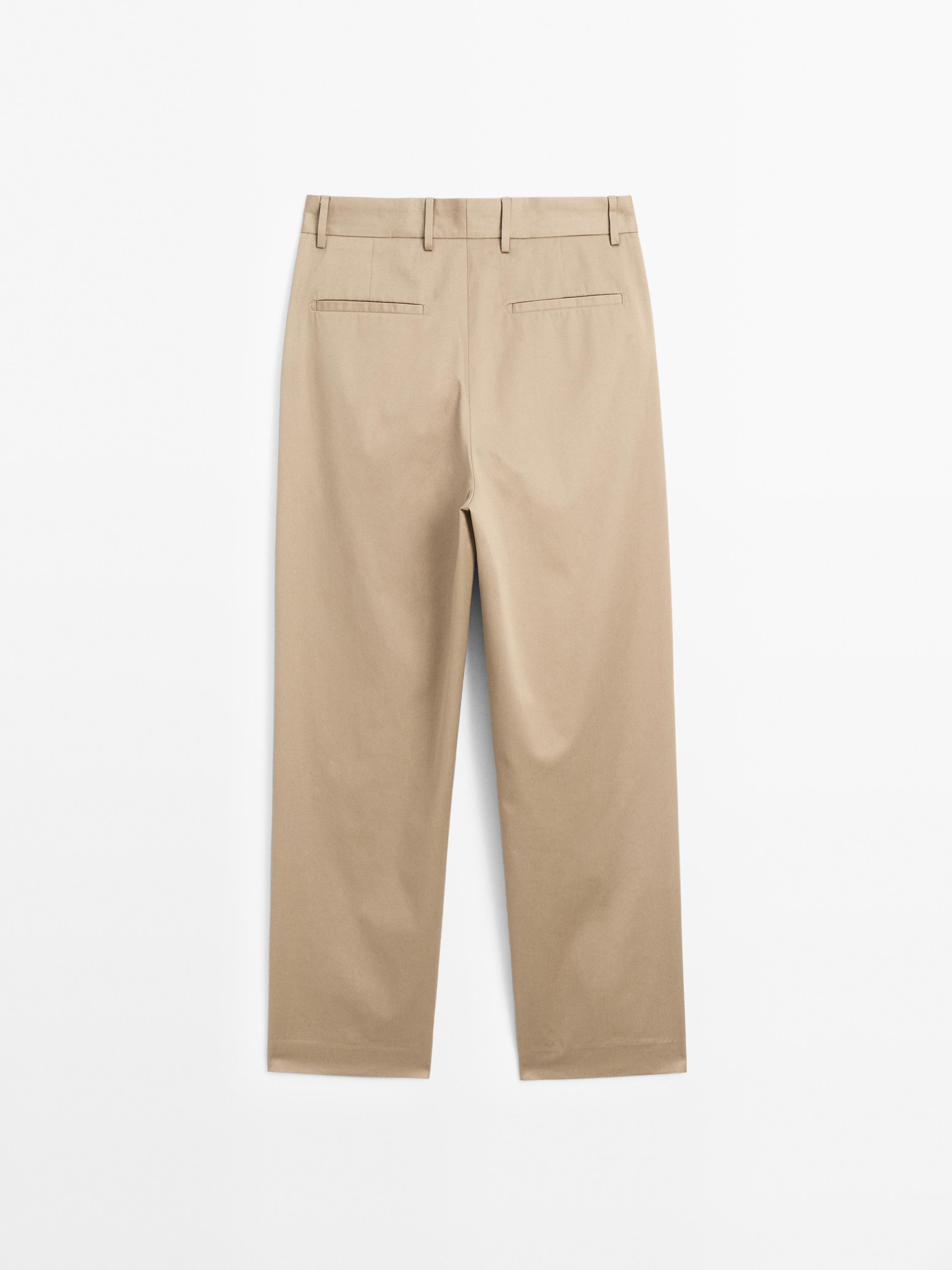 Pantalon relaxed fit en serge 100 % coton