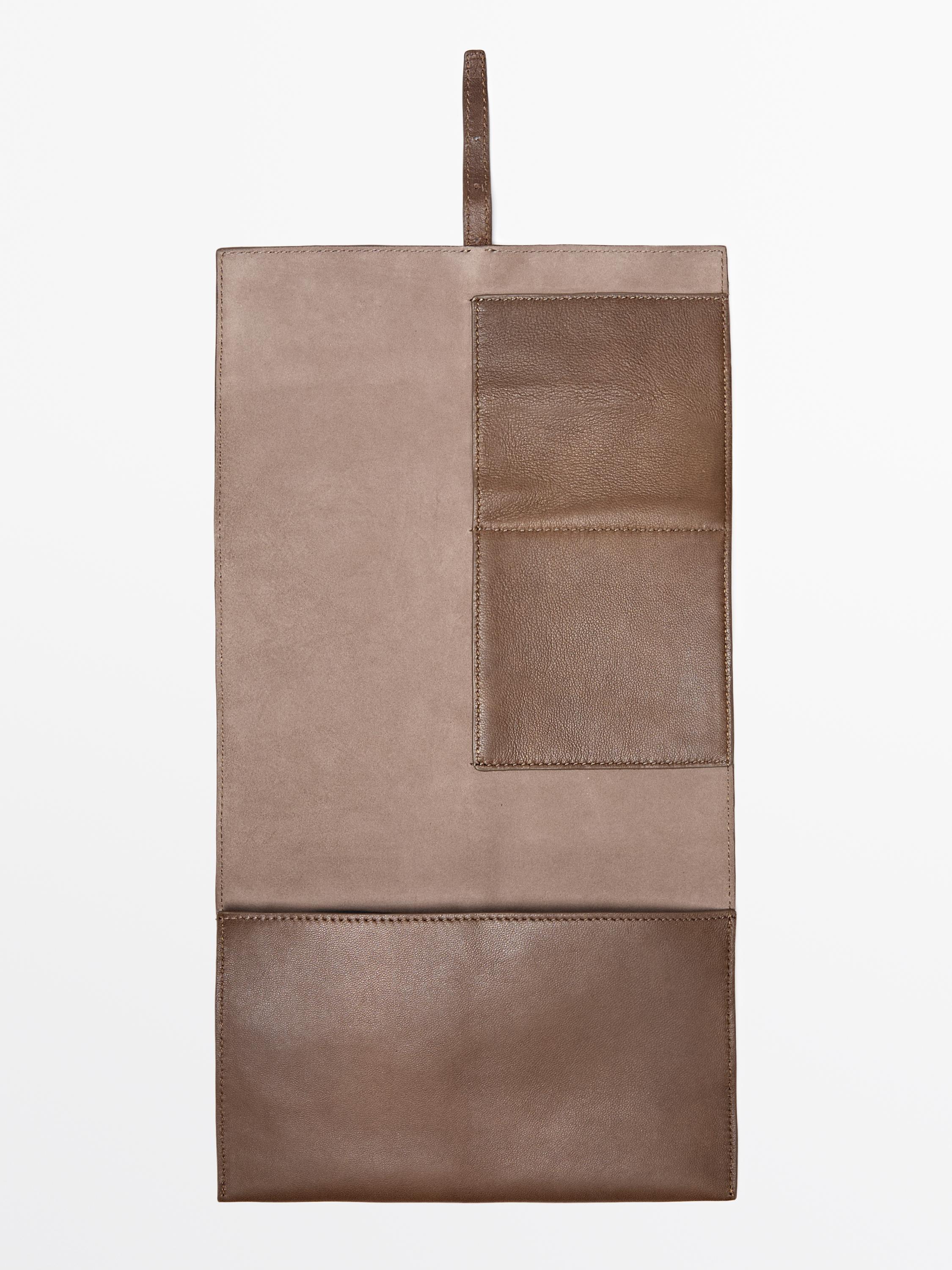 Nappa leather tech accessory case — MOLE BROWN