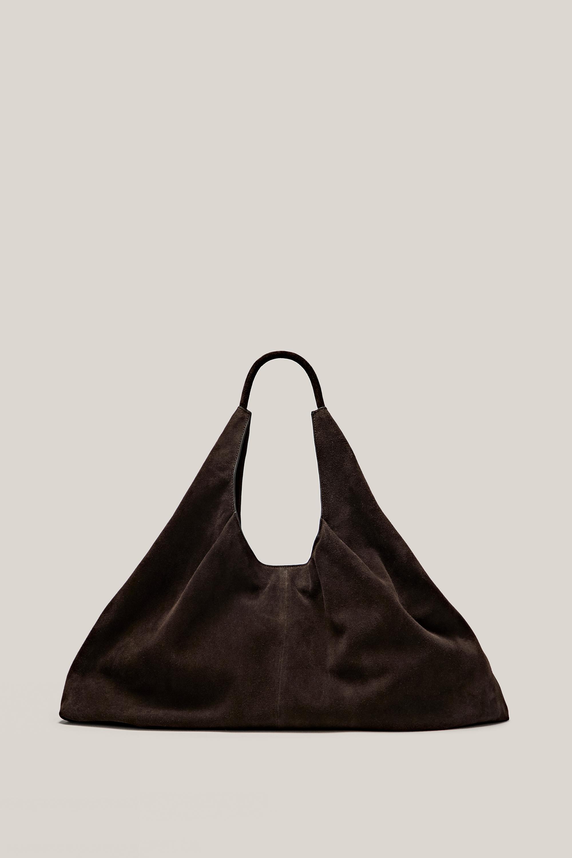 Split leather maxi shopper bag - LIMITED EDITION — BROWN