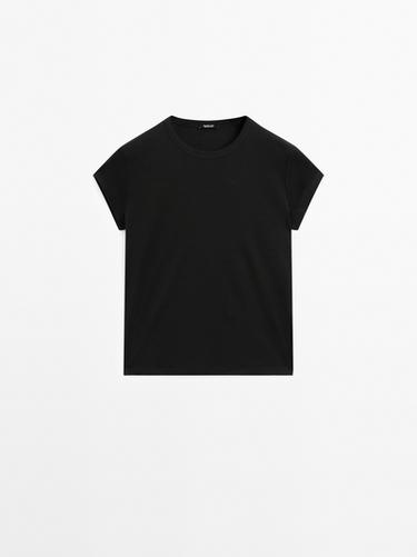 100% mercerised cotton short sleeve T-shirt — BLACK 2