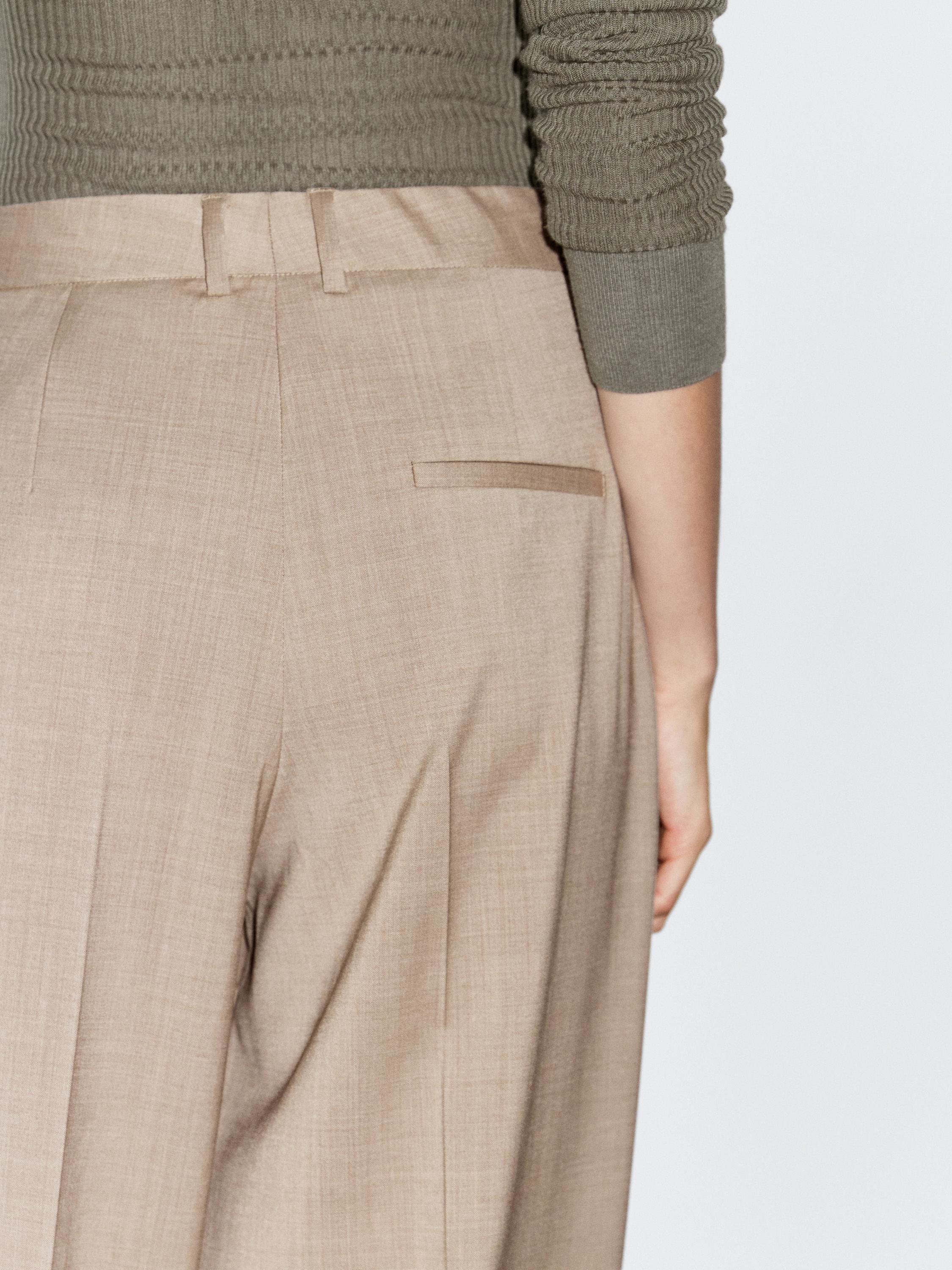 Pantalon à pinces laine