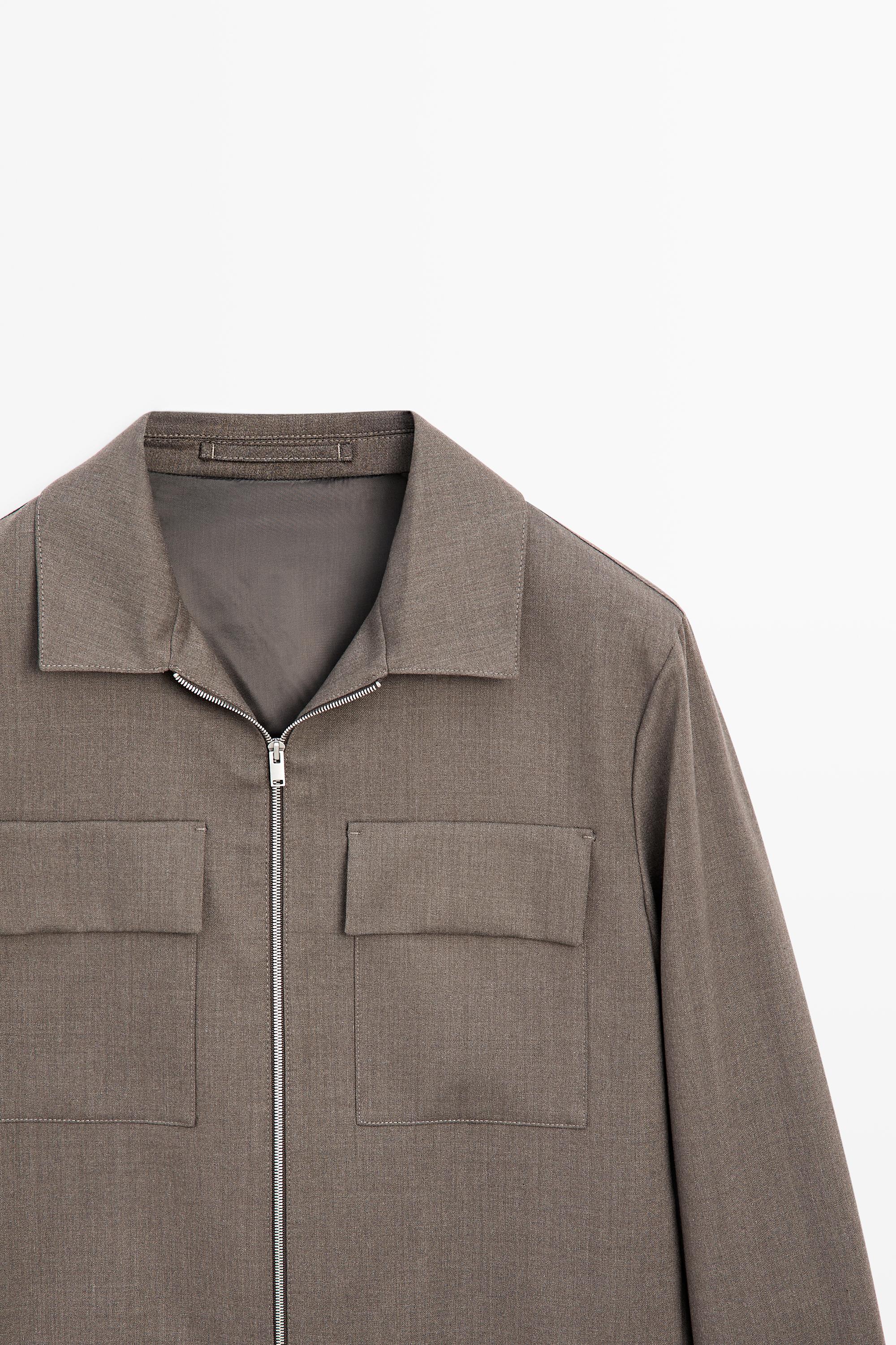 Wool-blend overshirt — MINK