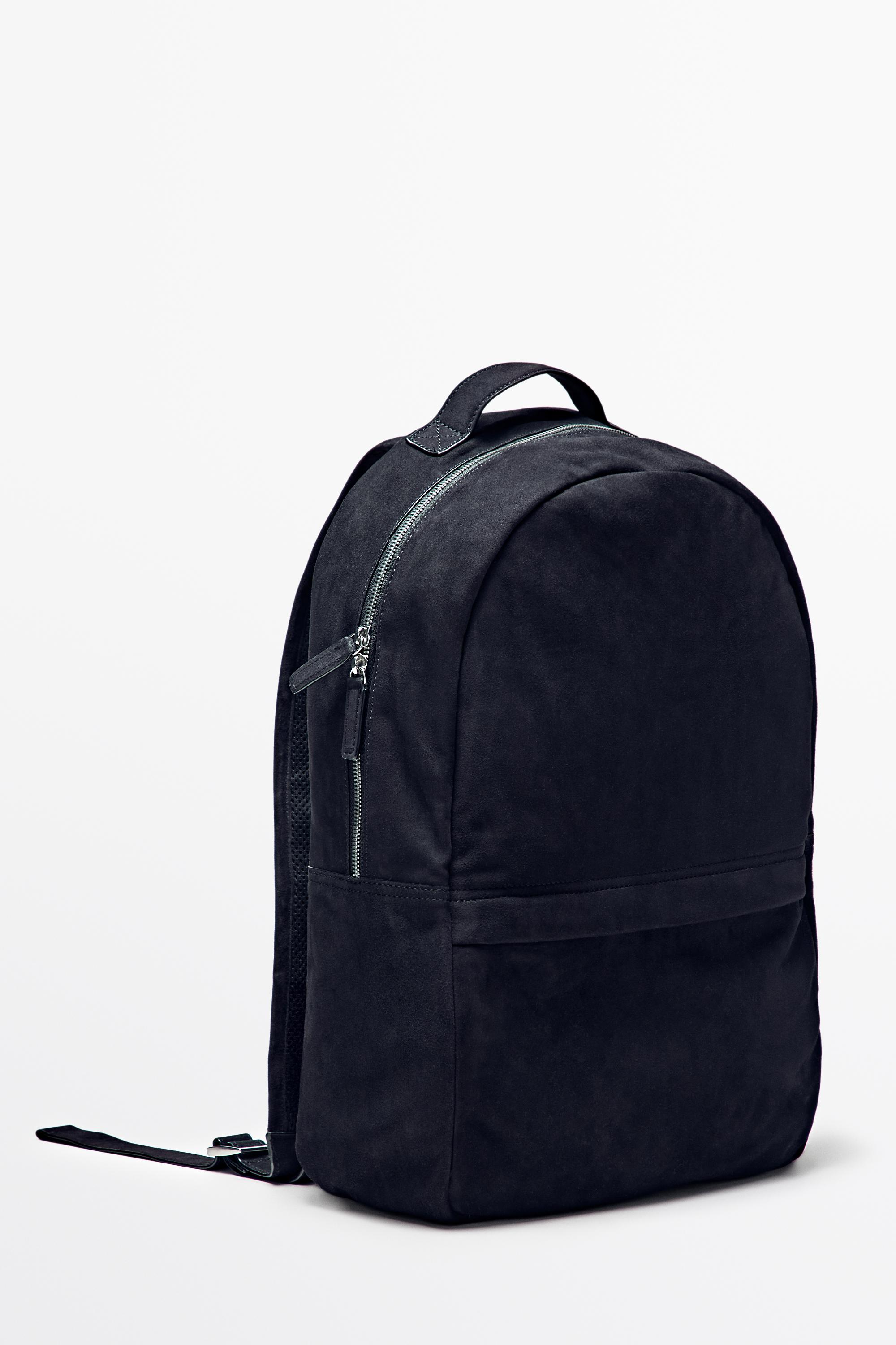 Suede leather backpack