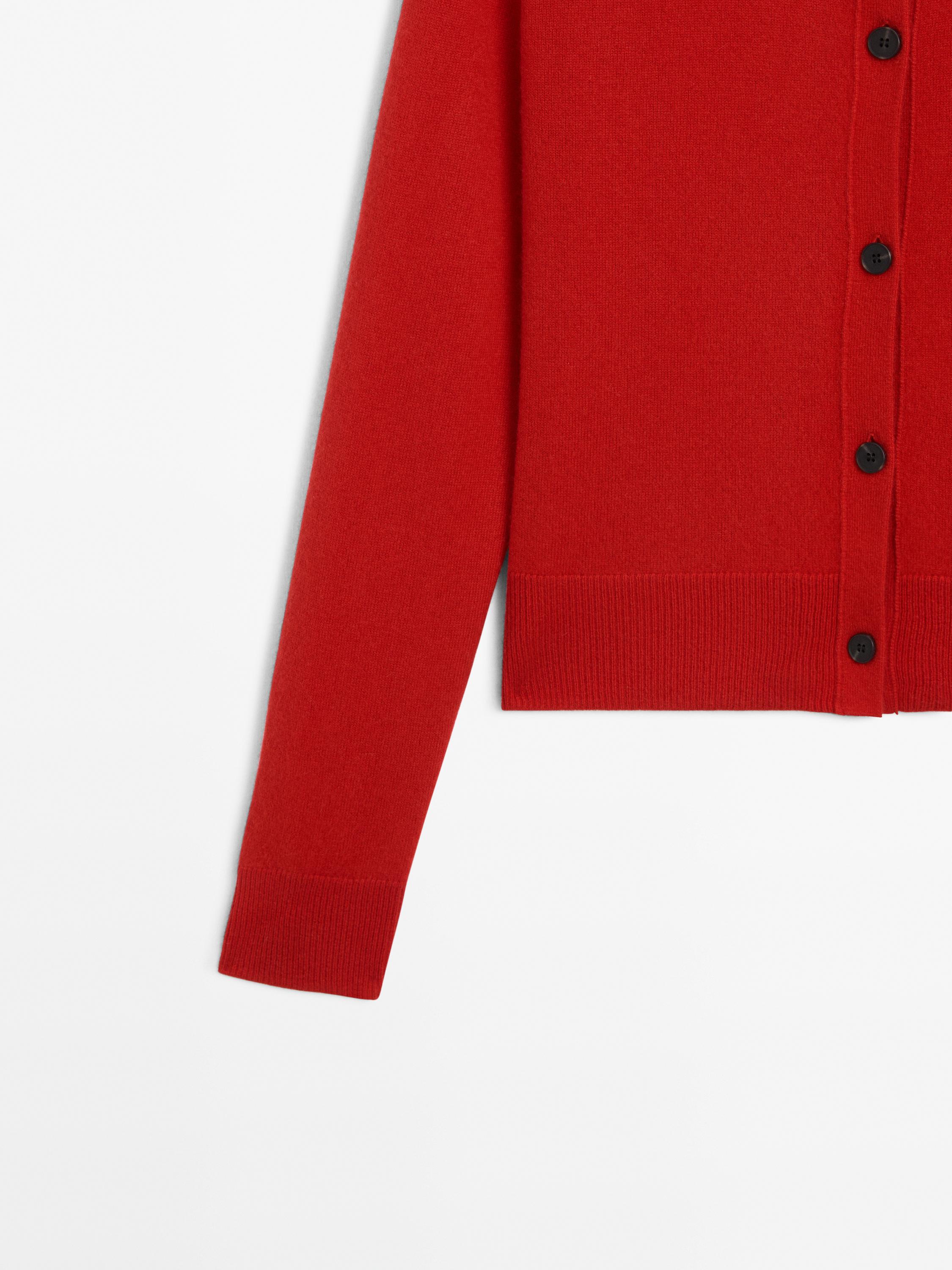 100% cashmere crew neck cardigan