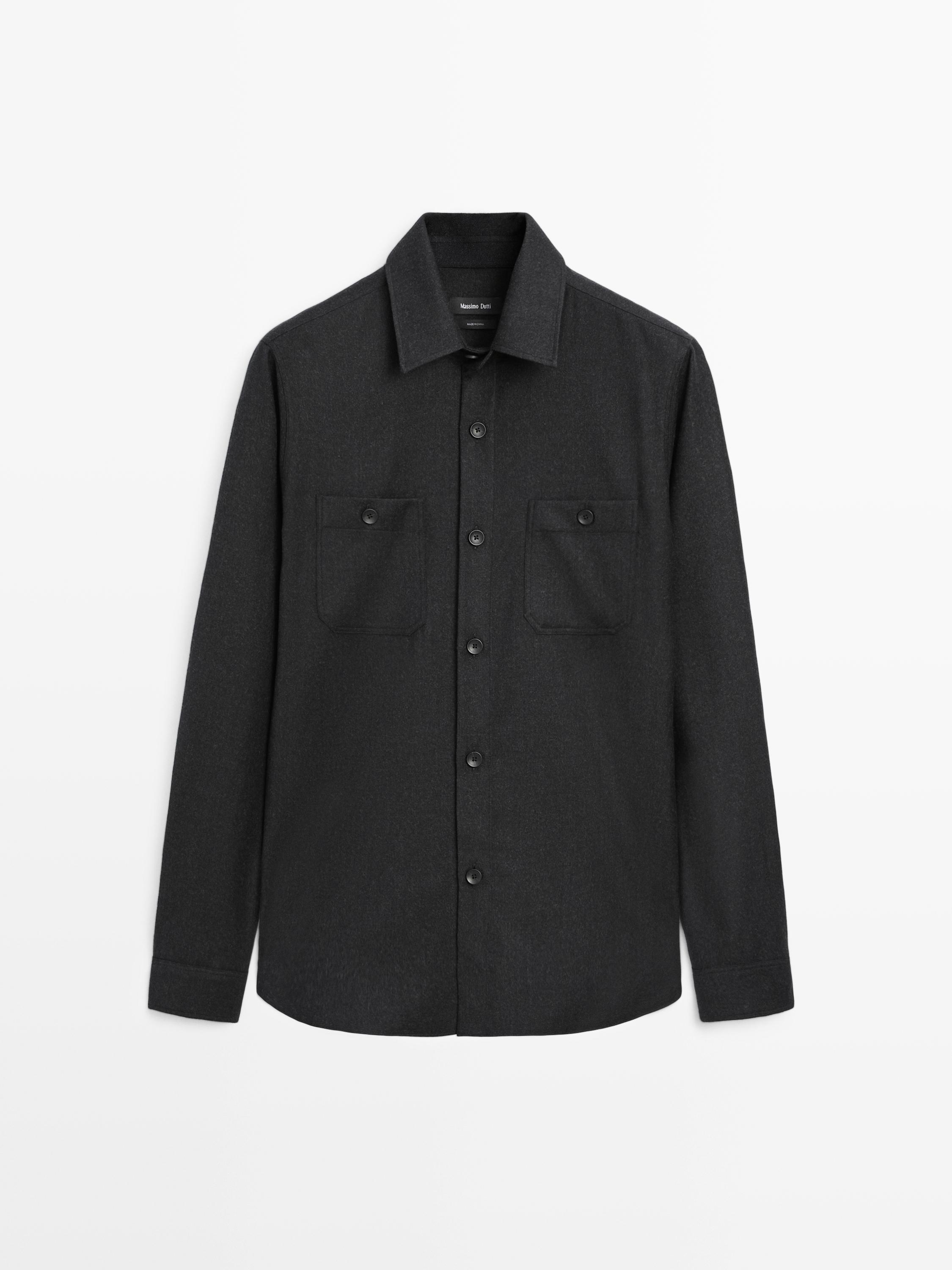 100% wool flannel overshirt