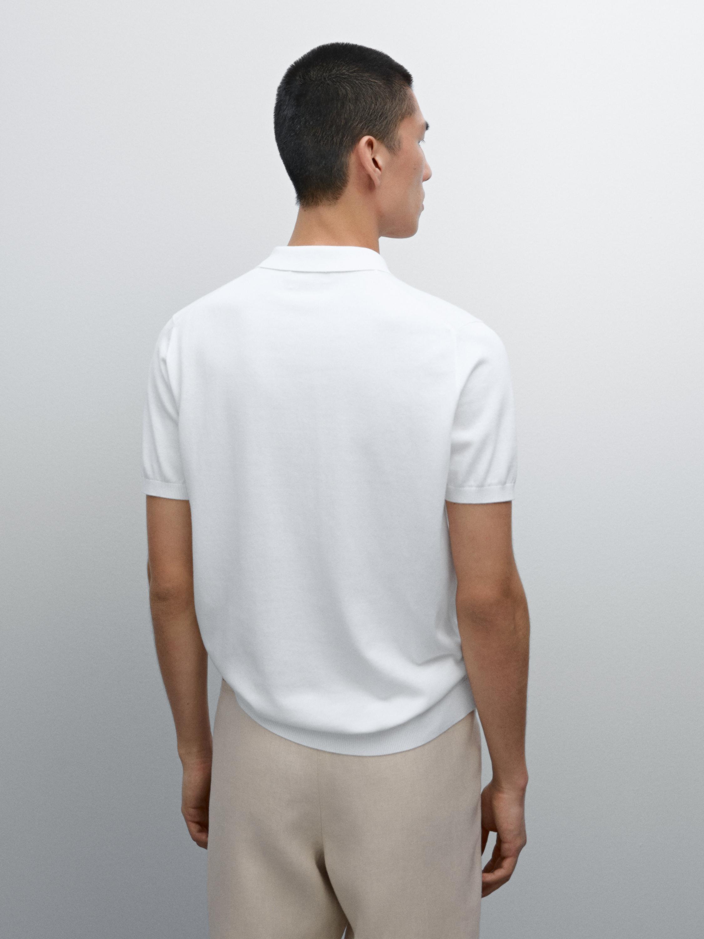 Short sleeve cotton polo sweater