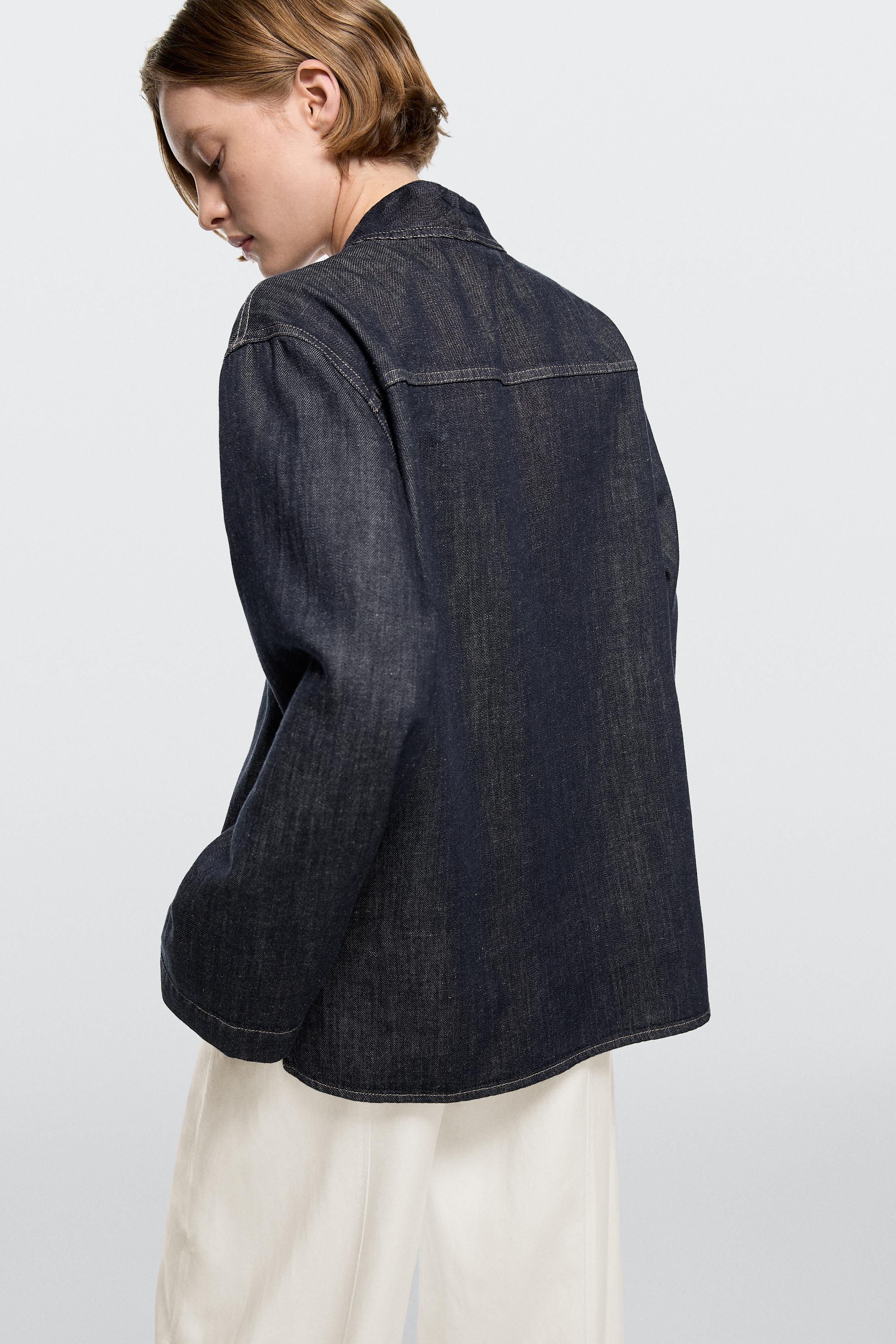 Total look denim overshirt — DARK BLUE