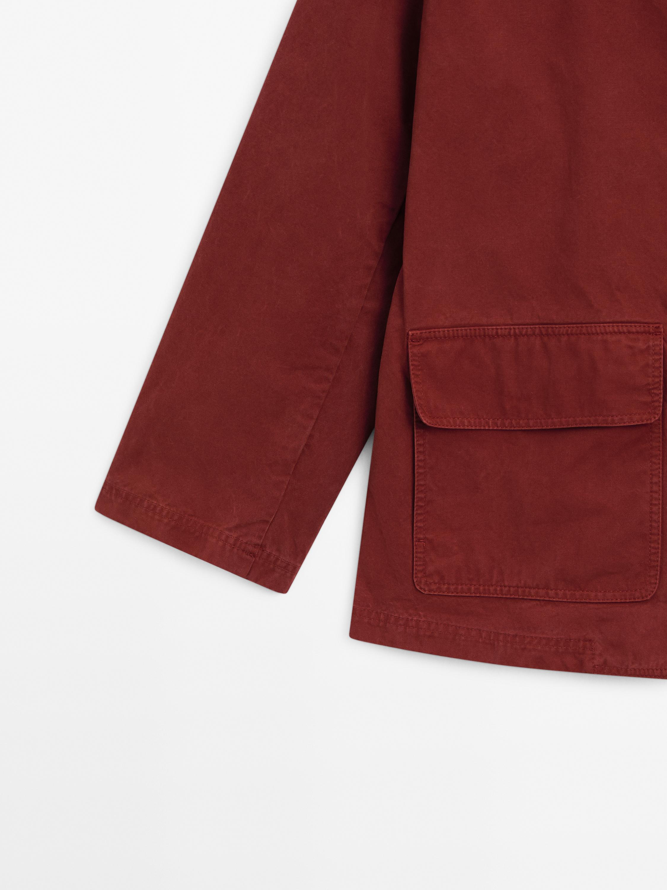 Russet cotton jacket with pocket details