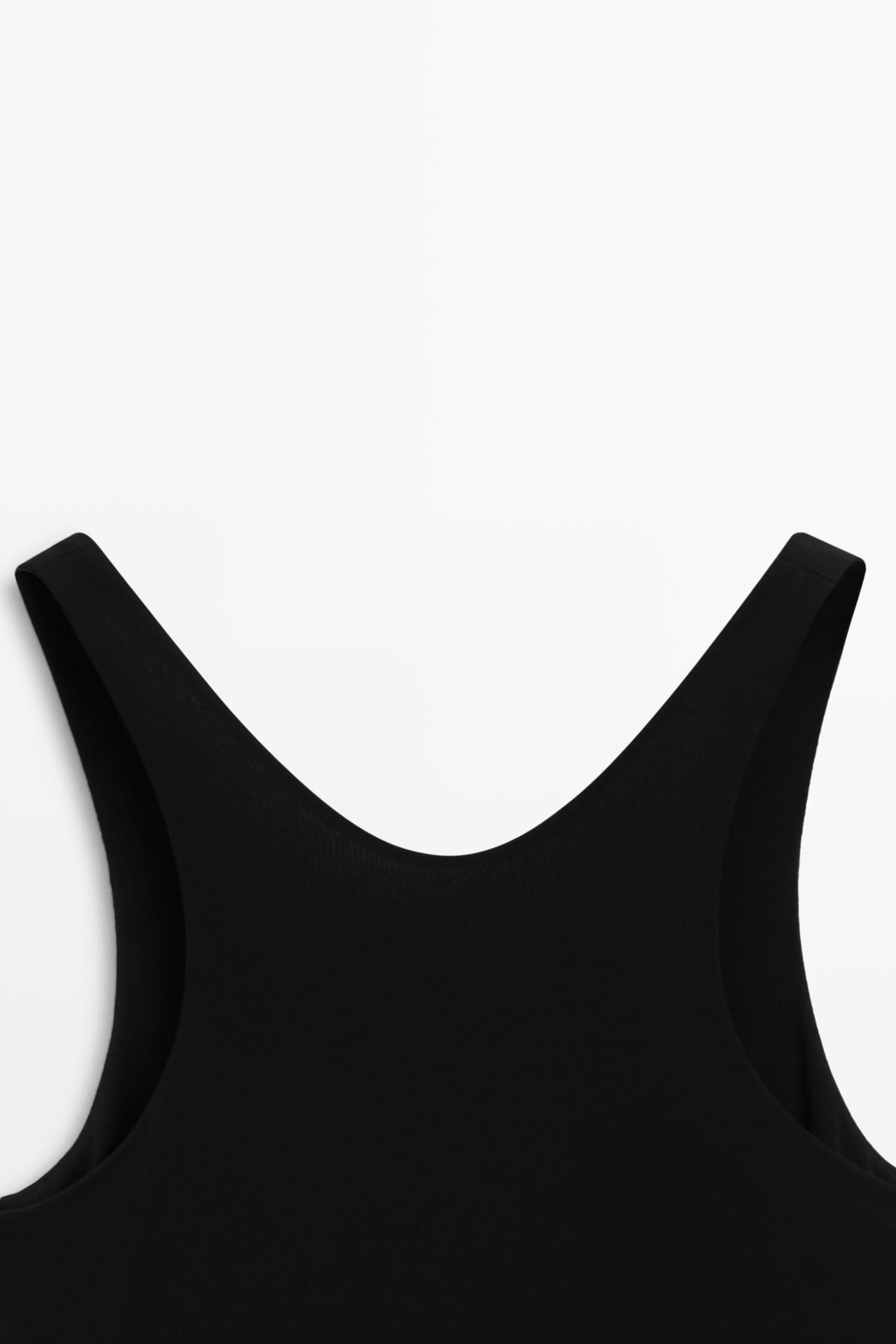 Round neck camisole top — BLACK