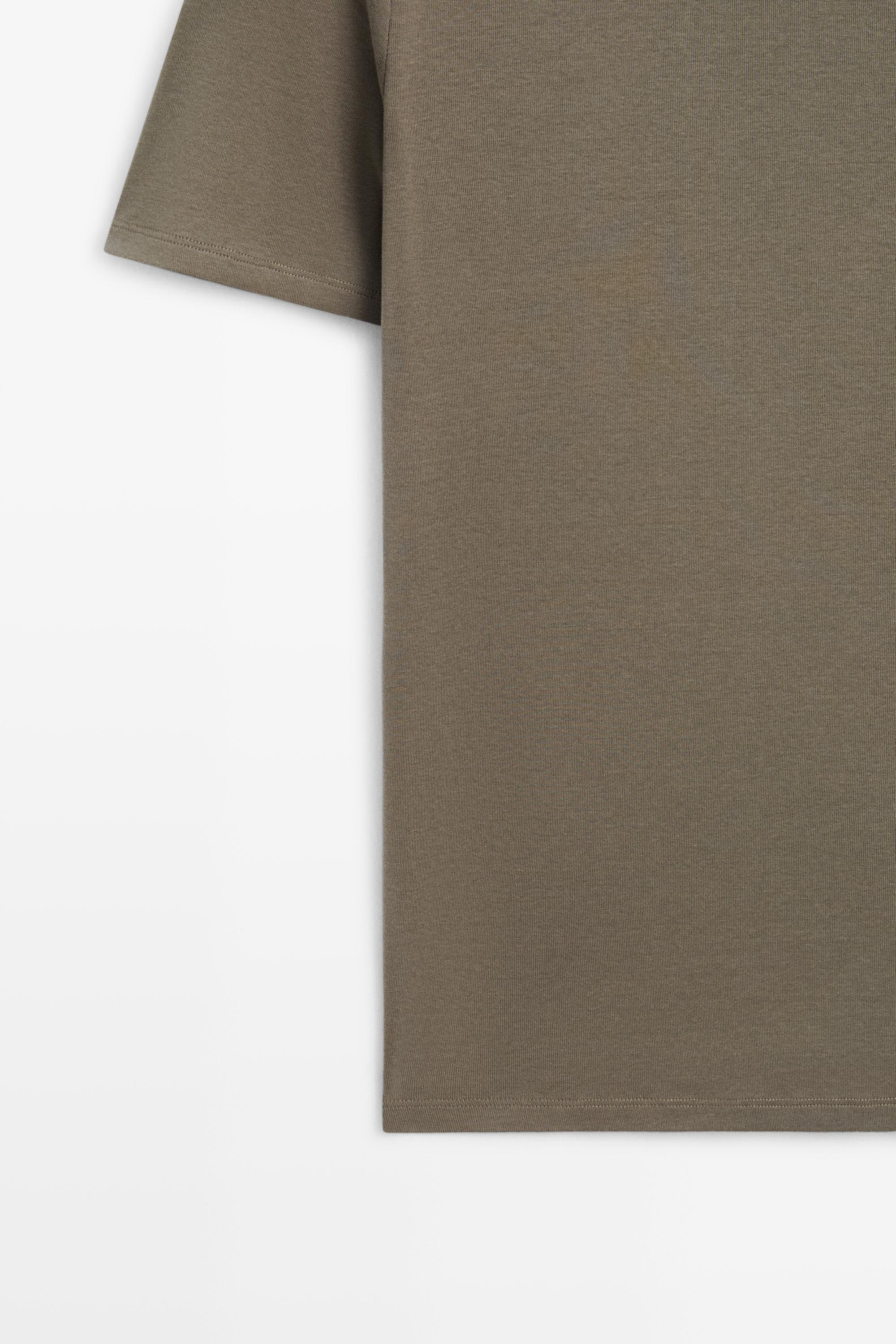 100% cotton short-sleeve T-shirt — KHAKI