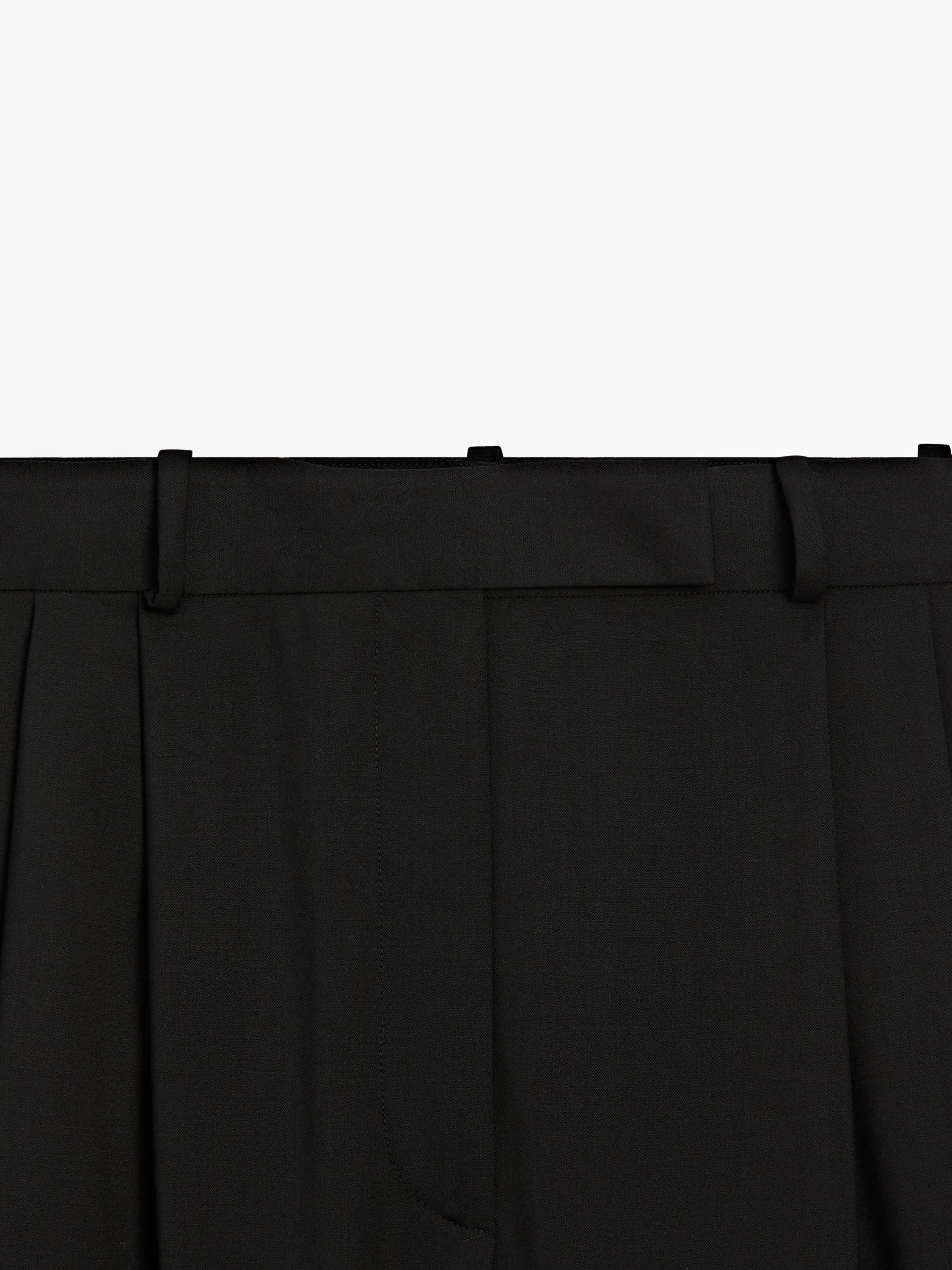 Wide-leg trousers with darts - STUDIO — BLACK
