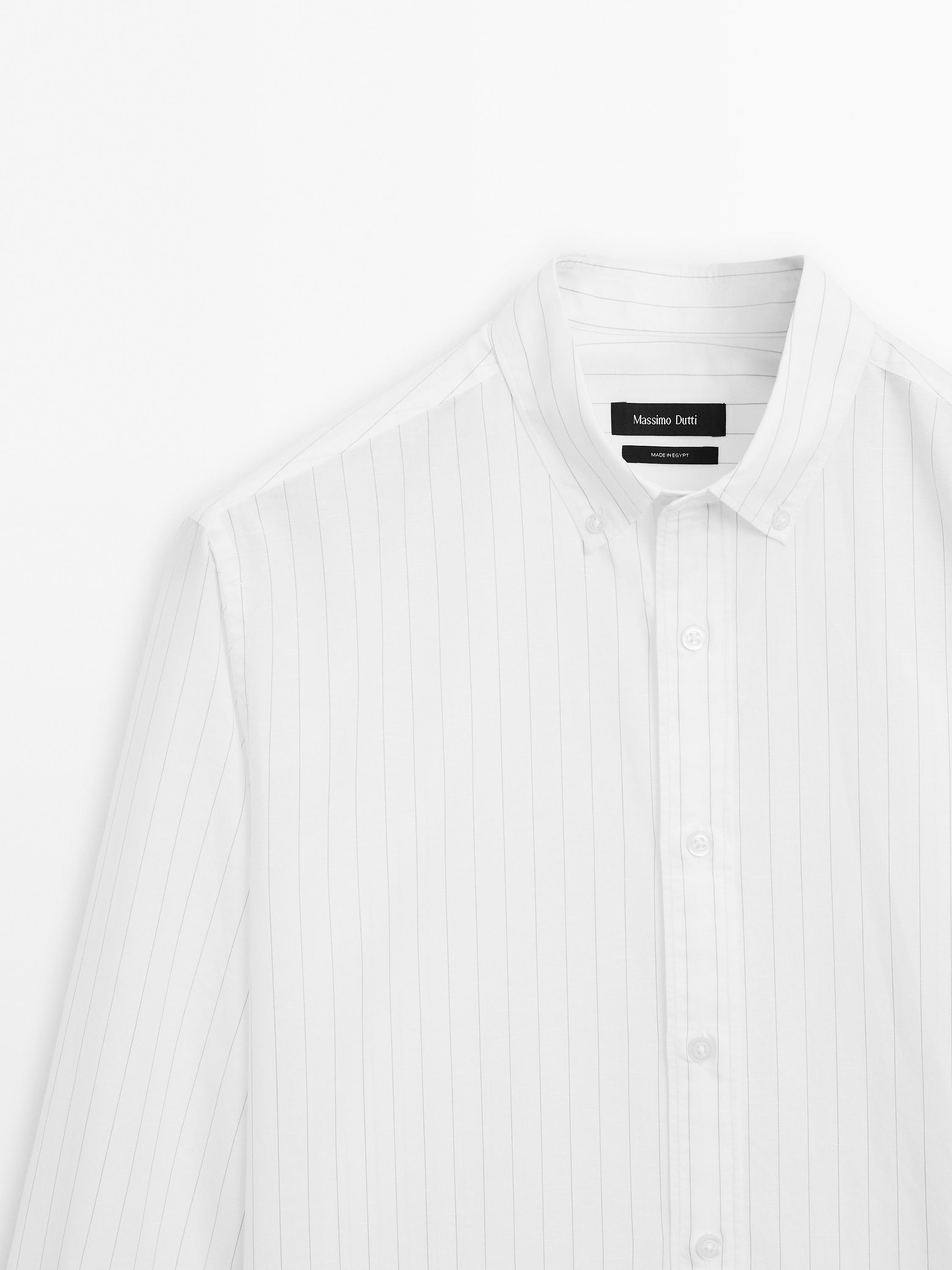 Regular fit pinstriped shirt