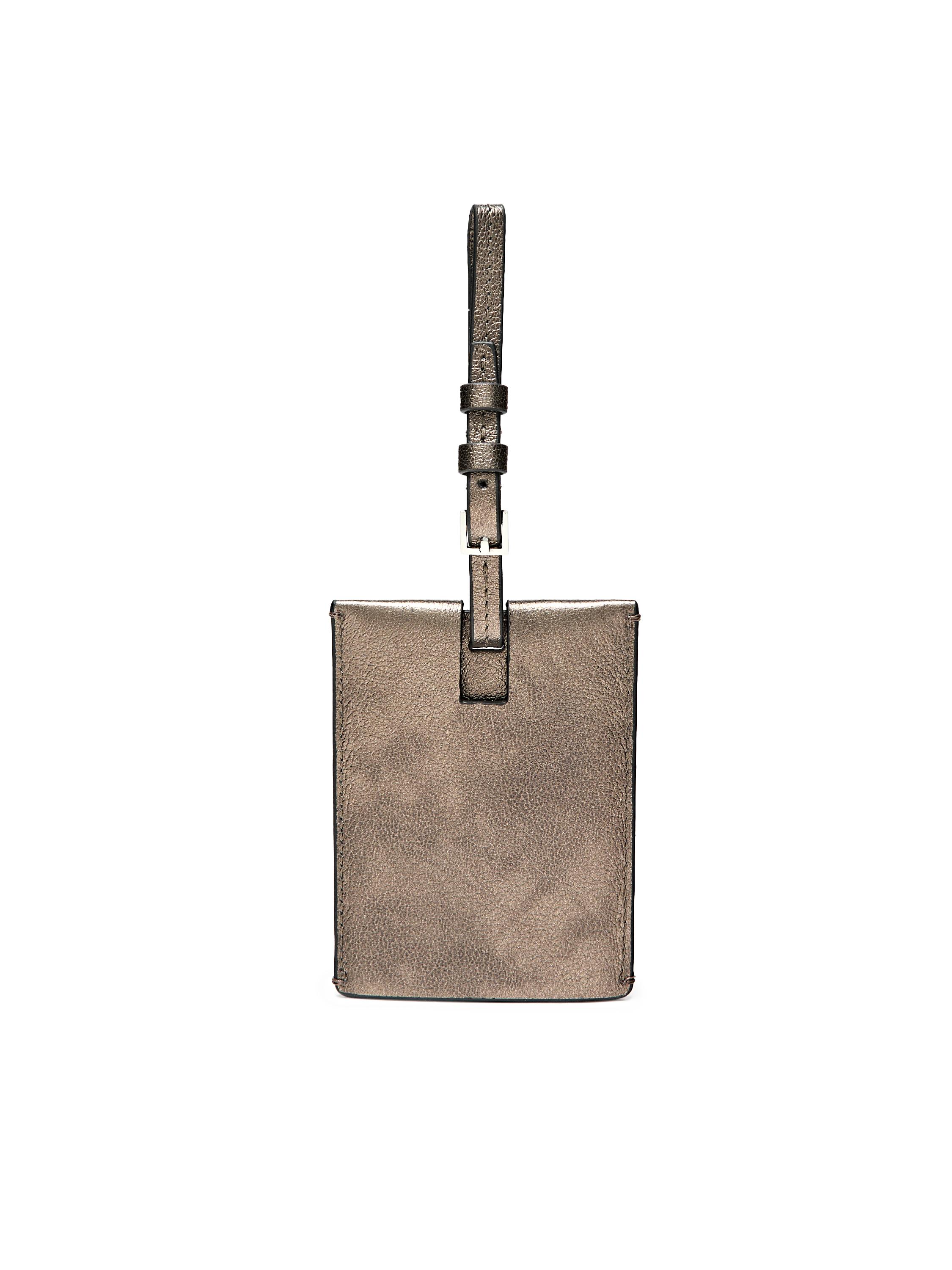 Nappa leather luggage tag — SILVER