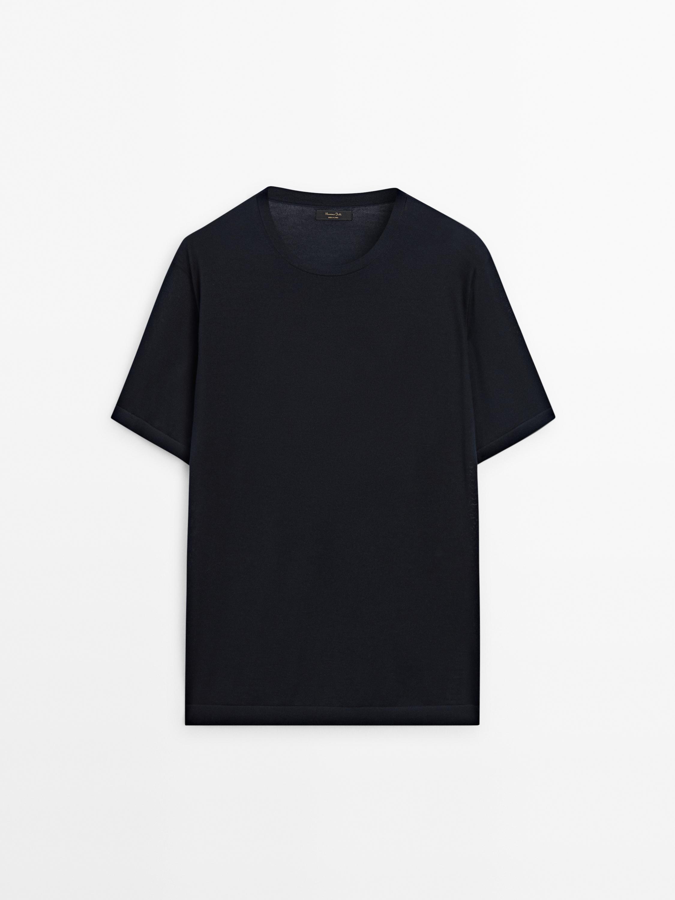 Wool blend knit T-shirt