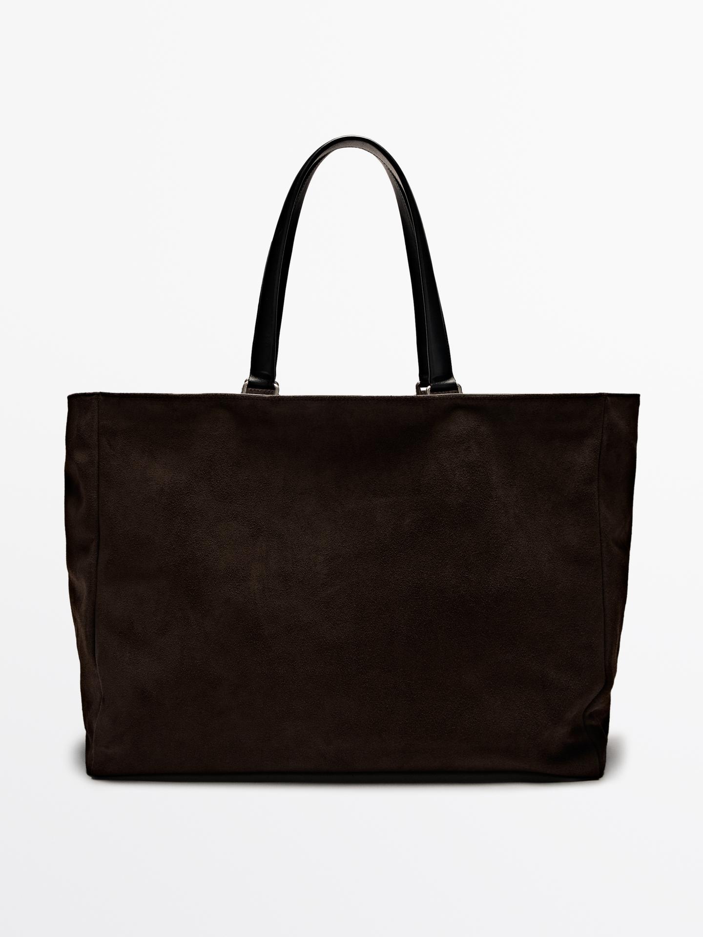 Torba Z Paskami Z Zamszowej Sk ry Br zowy Marynarki Massimo Dutti torba-z-paskami-z-zamszowej-sk-ry-br-zowy-marynarki-massimo-dutti