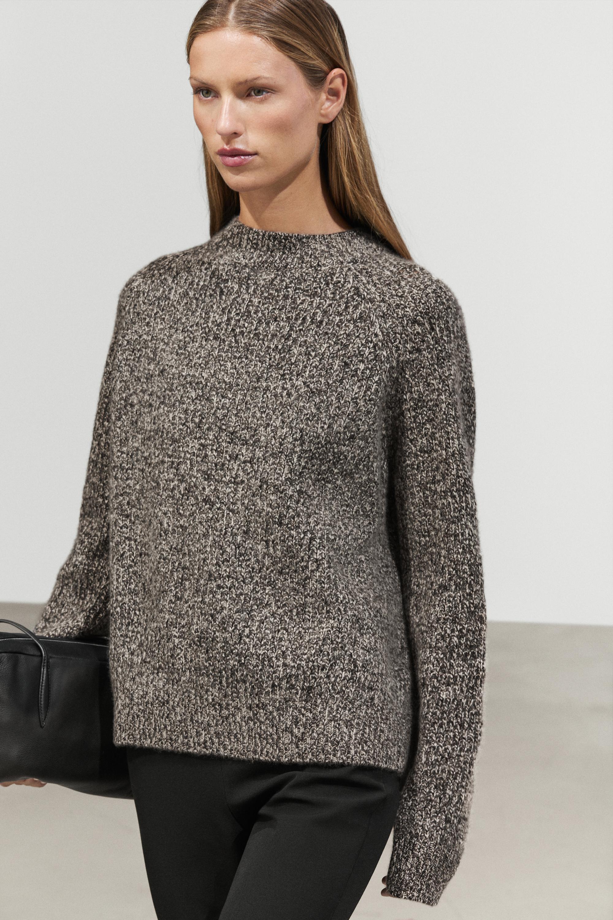 Pull en maille mouliné 100 % cachemire