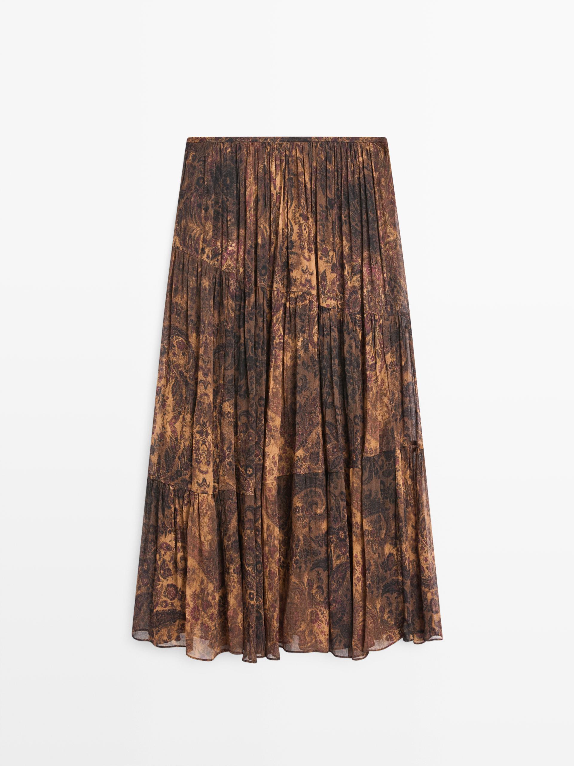 Jupe Asymétrique Morgan TS - Noir Floral - Taille S - Neuve Avec Étiquettes