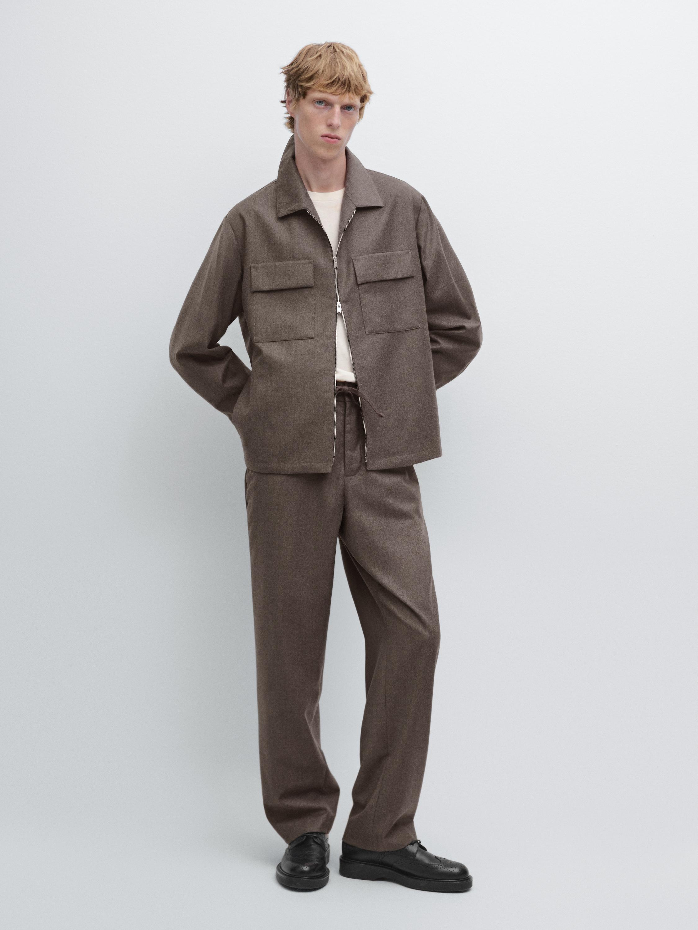 100% wool flannel trousers