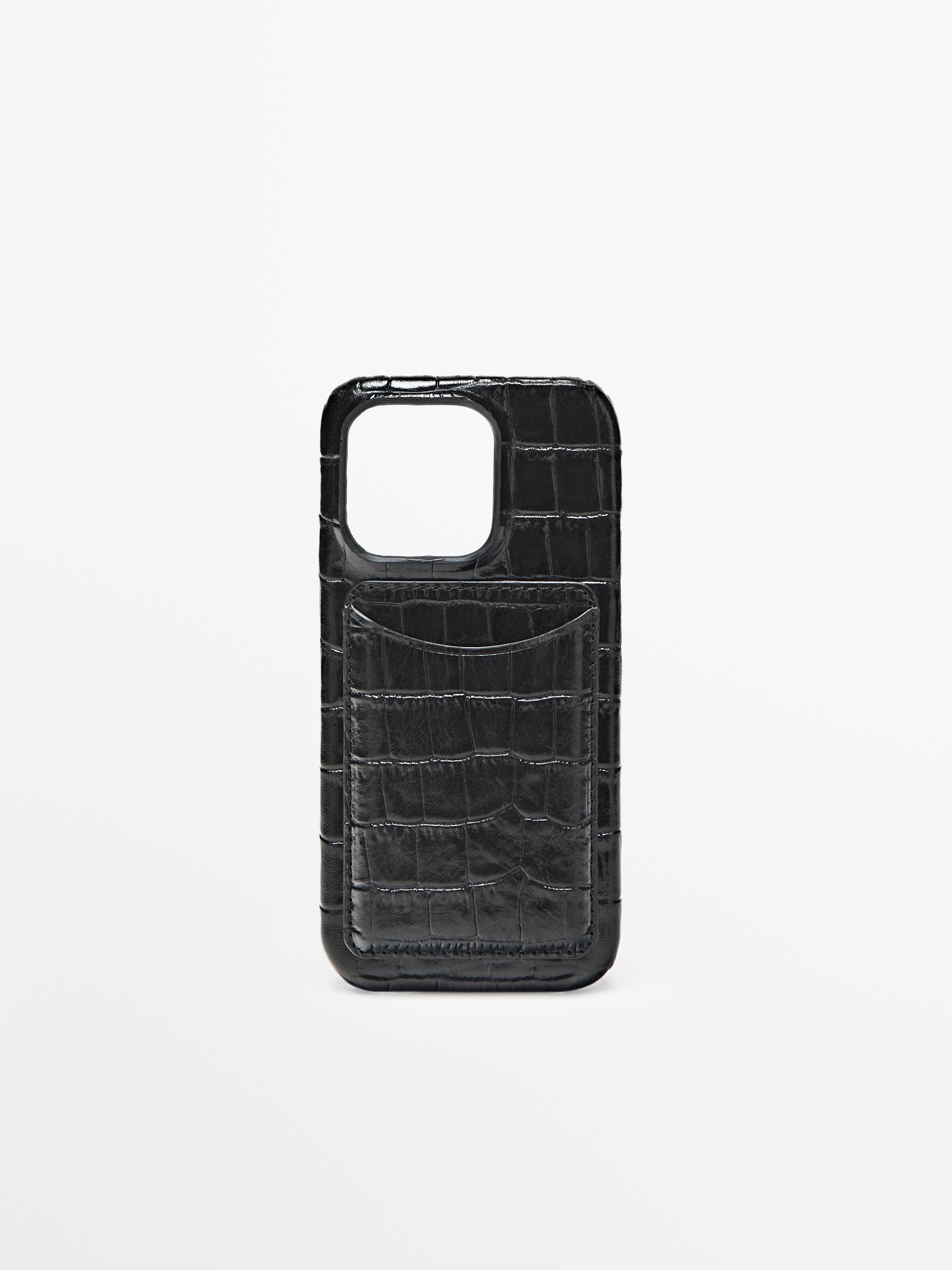 Nappa leather iPhone 16 Pro case — BLACK