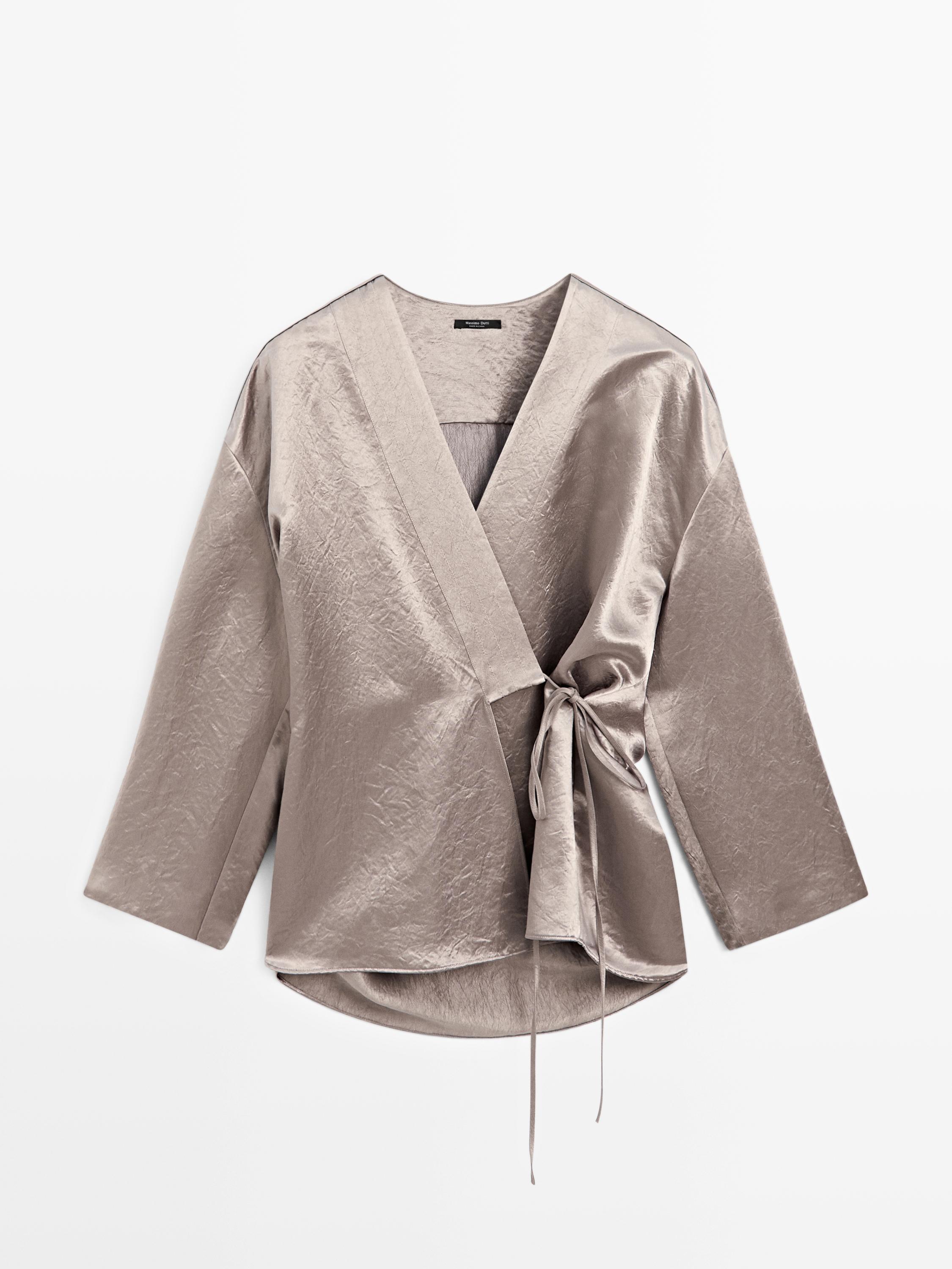 كيمونو ساتان برباط جانبي