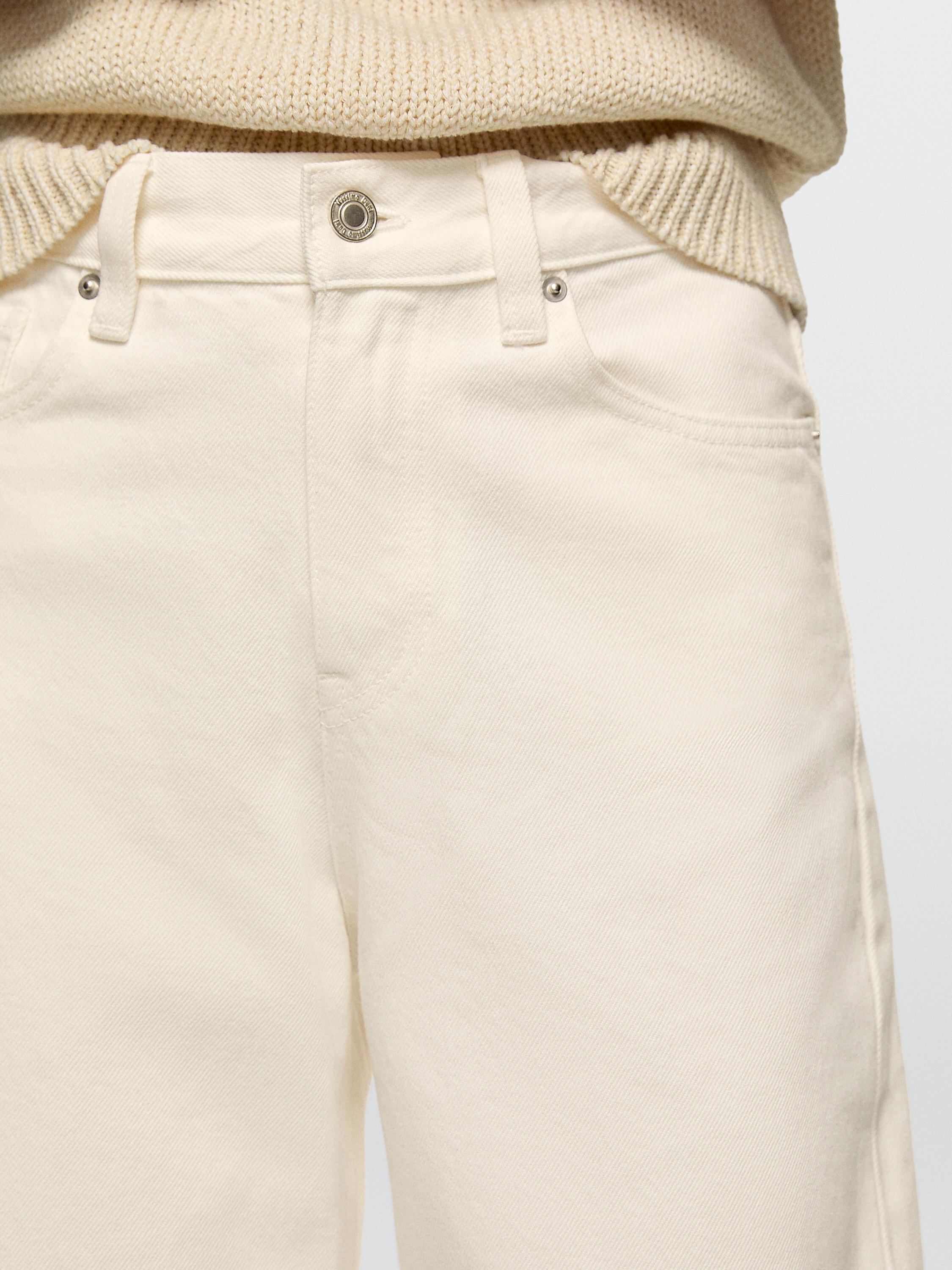 Mid-rise cropped wide-leg jeans