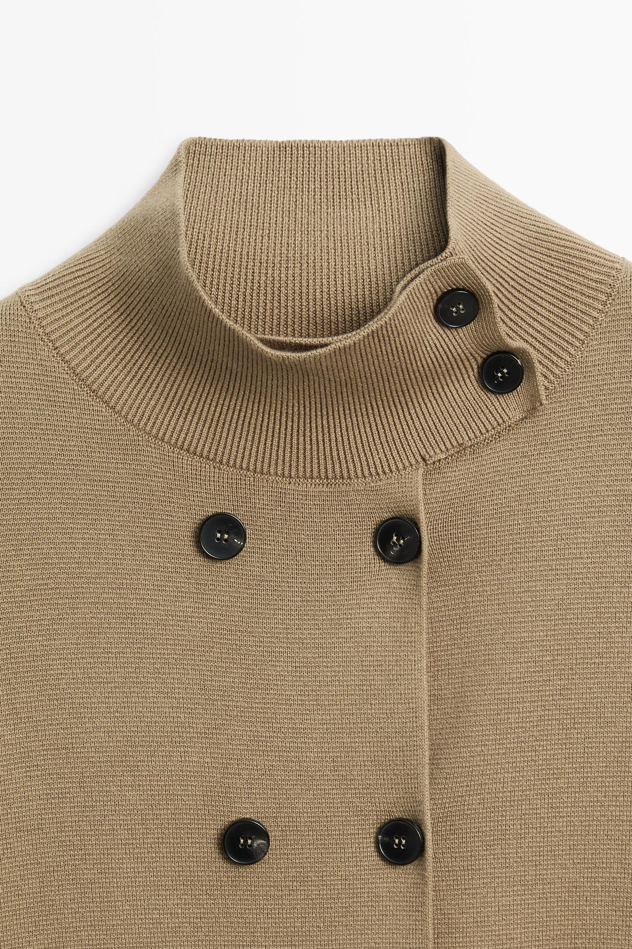 100% cotton double-breasted cardigan — Washed
