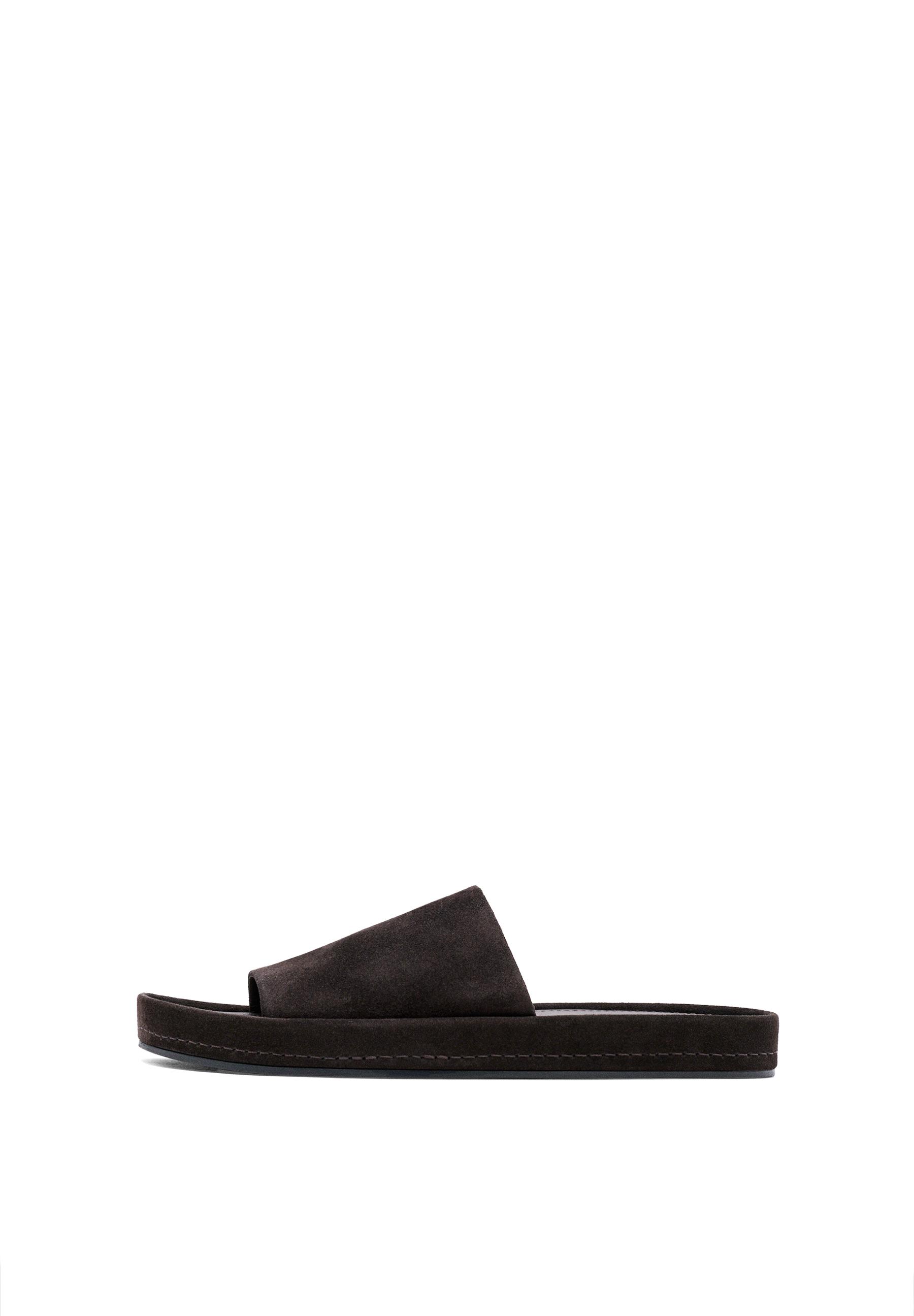 Platform slide sandals — BROWN