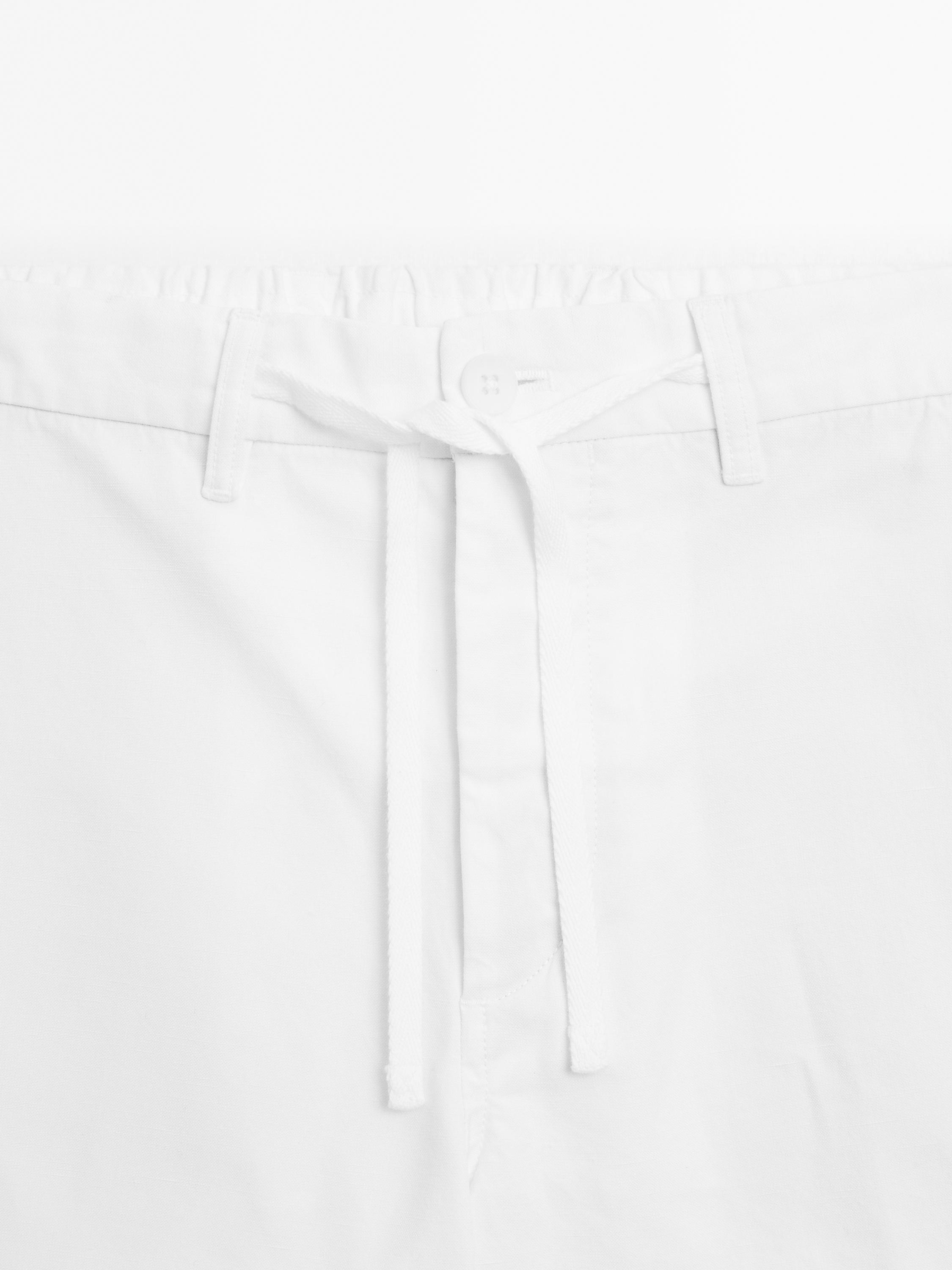 Calções bermuda semijogger em mistura de algodão