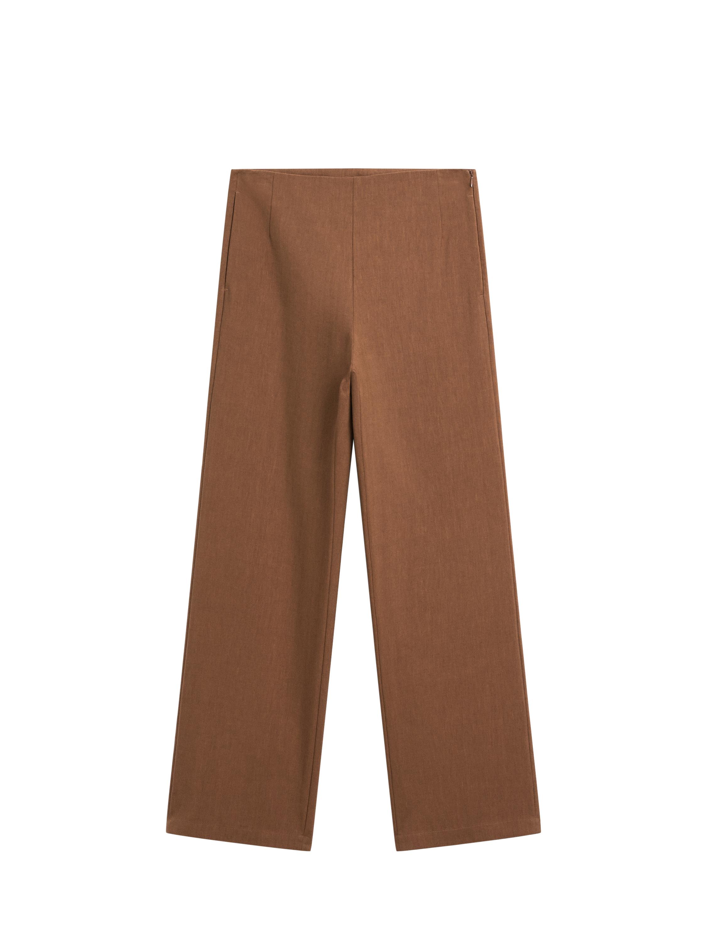 Weite Hose mit Leinenanteil