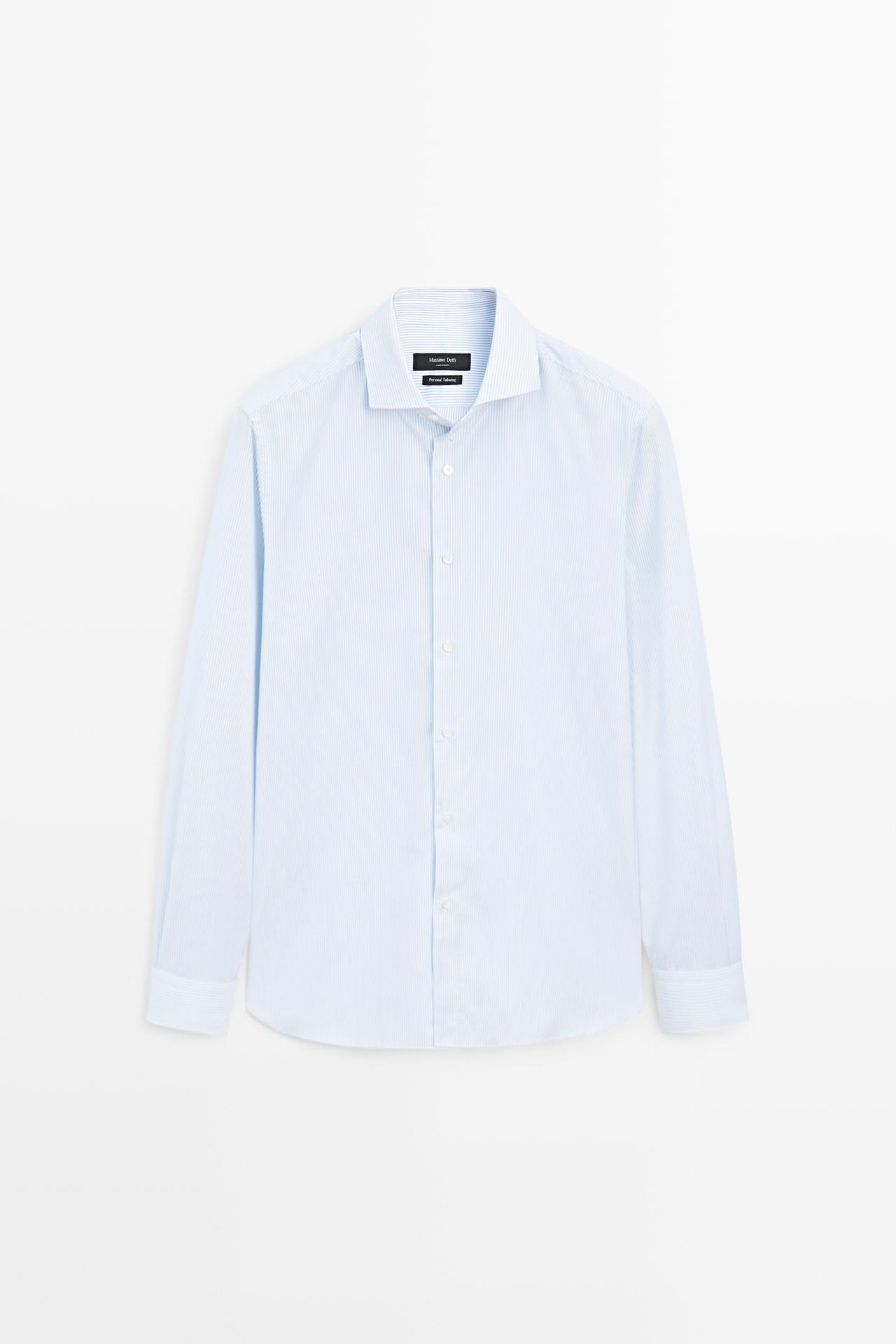 100% Cotton Striped Shirt — WHITE
