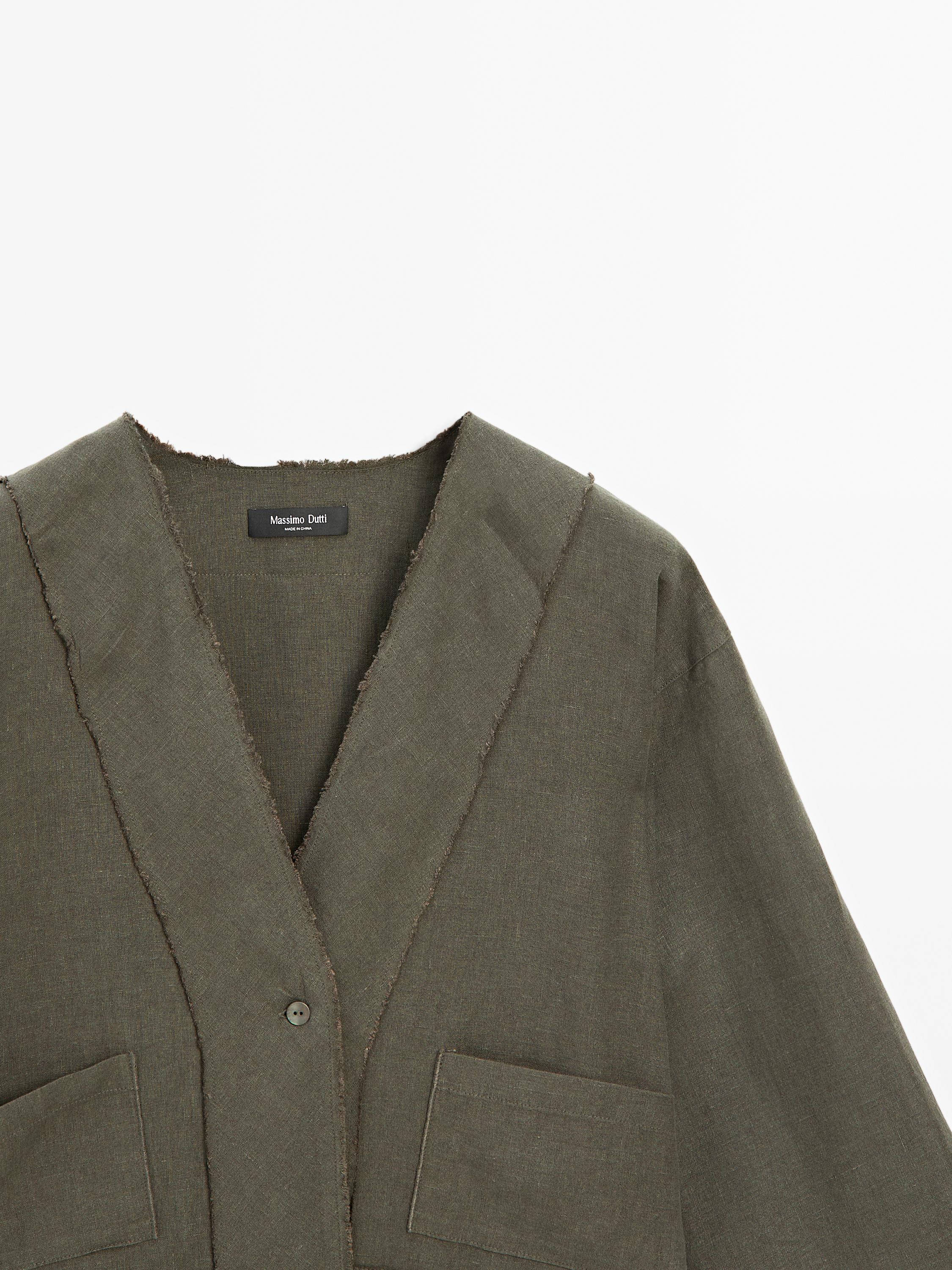 Flowing linen kimono with pockets