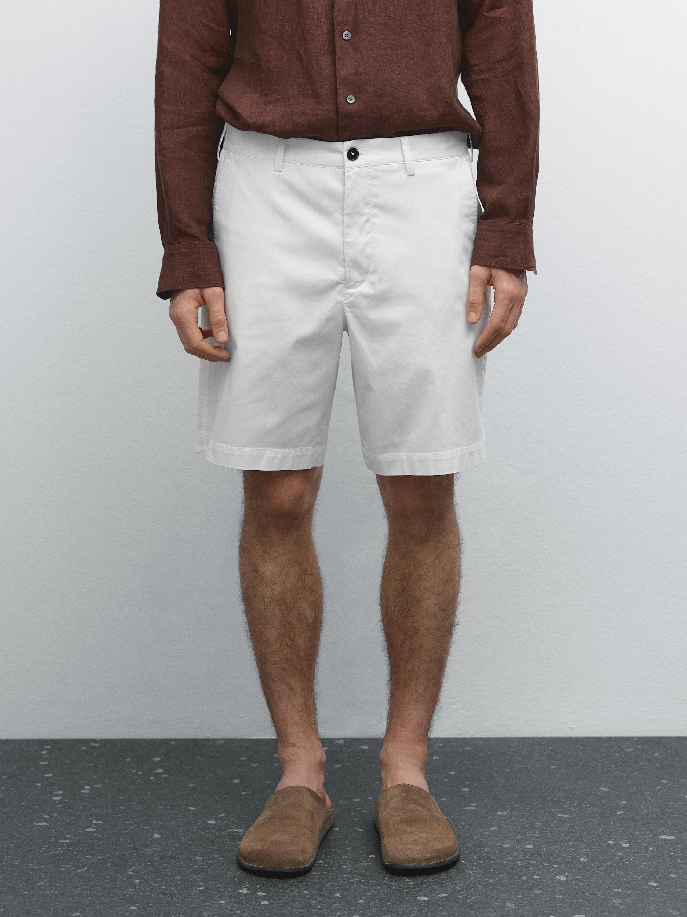 Cotton blend Bermuda shorts