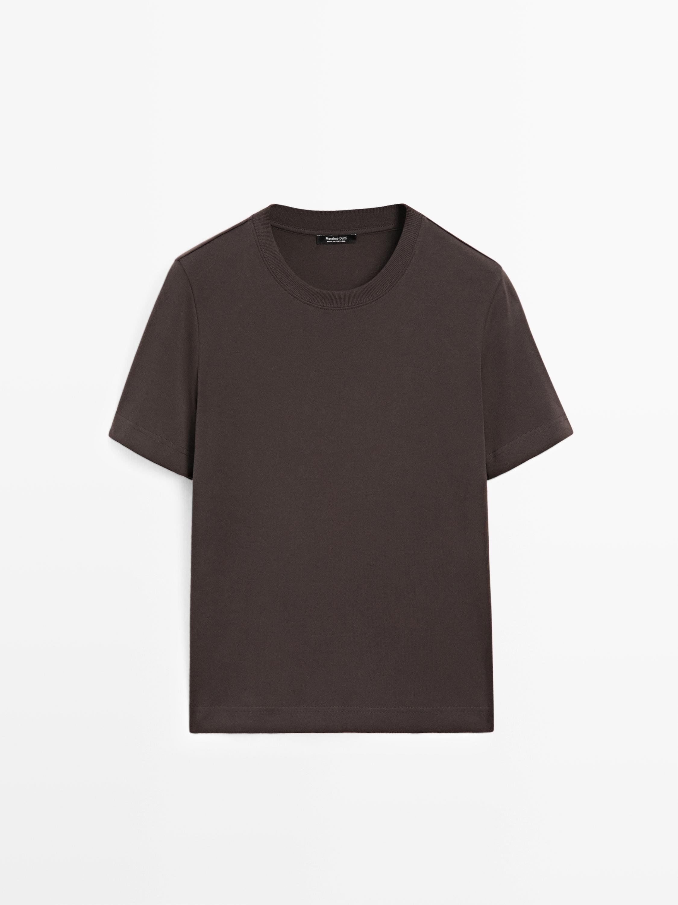 Short sleeve interlock T-shirt — BROWN