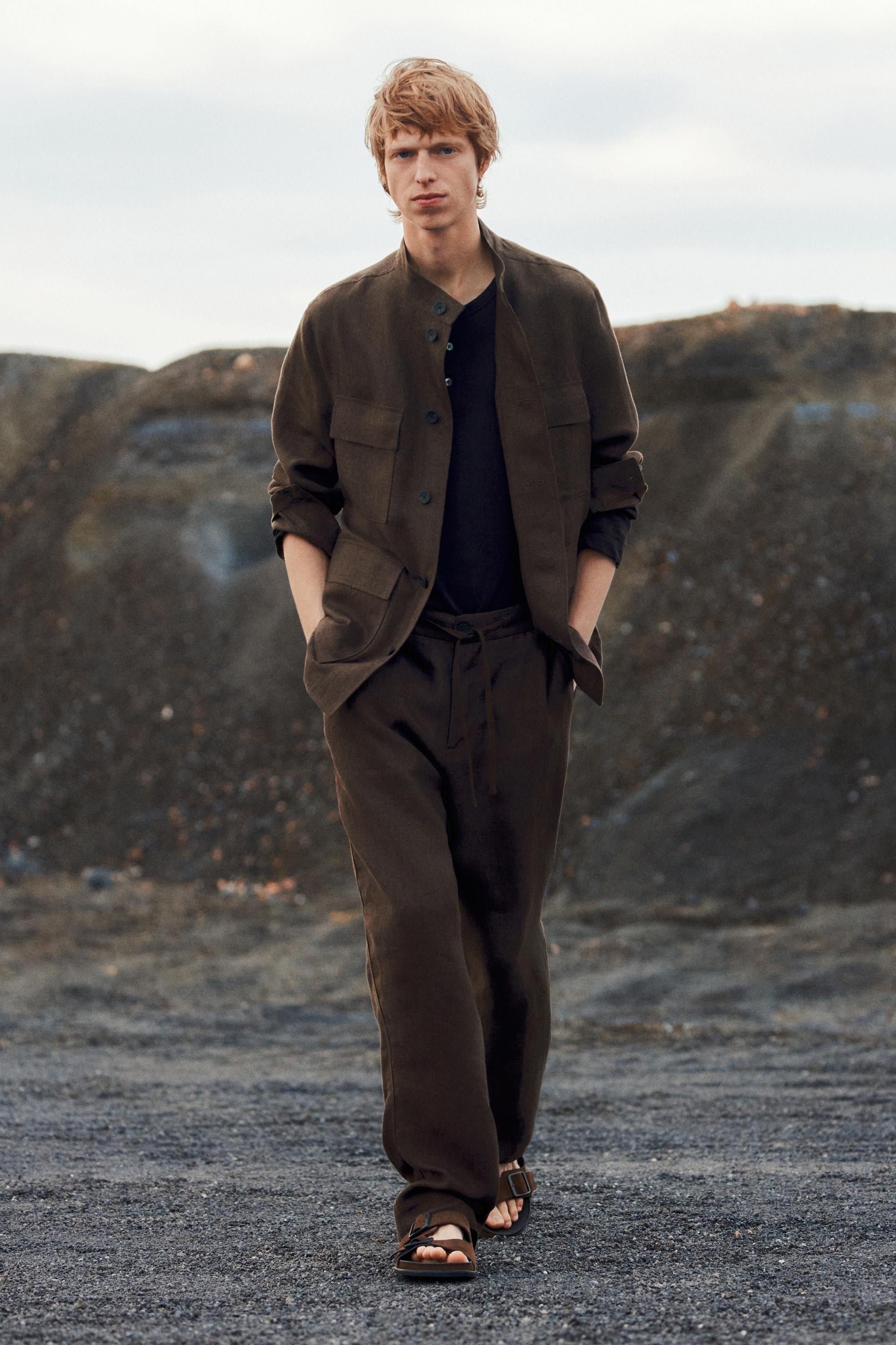 Total look faded linen overshirt — OCHRE